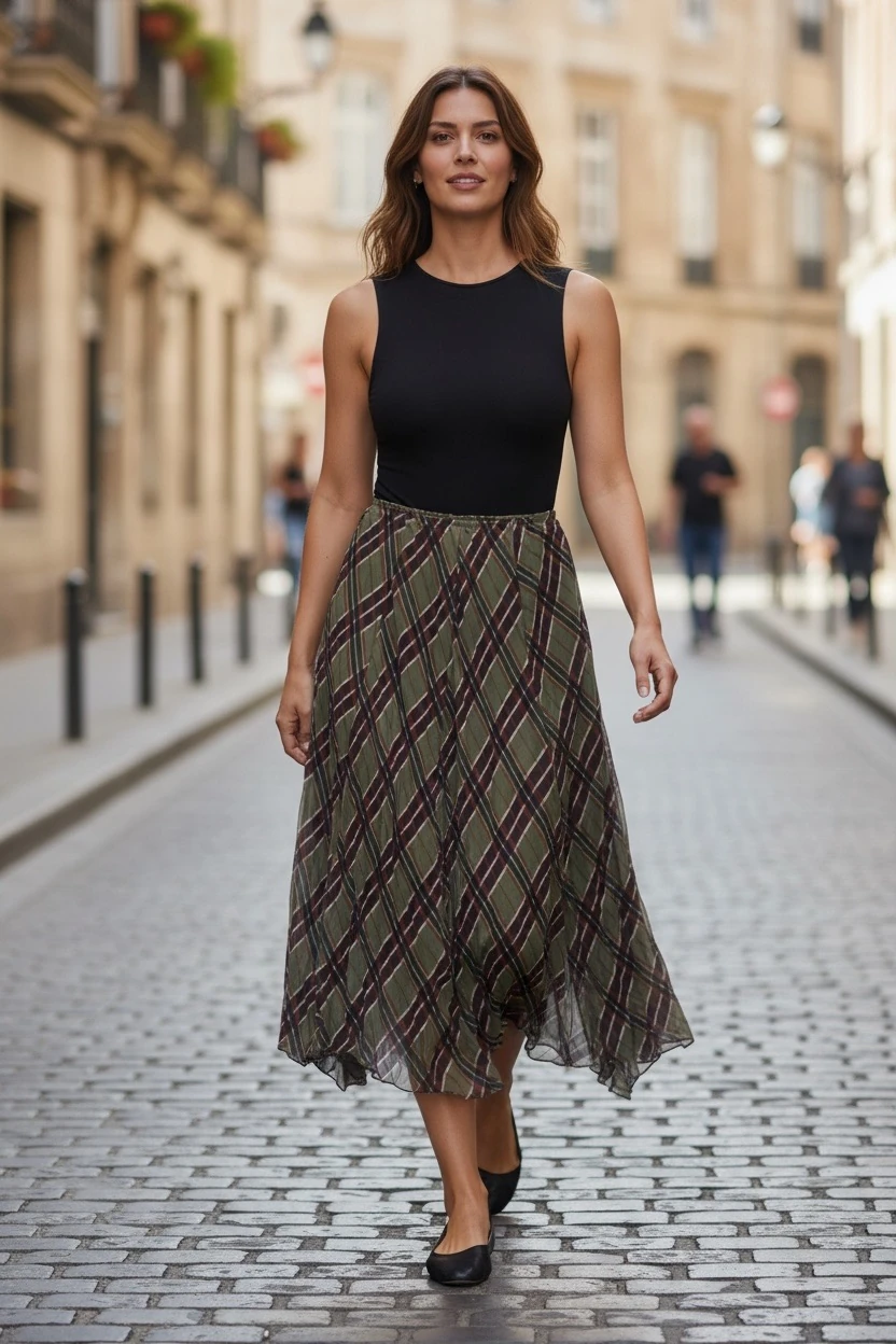 Olive Frame Etek | Yeşil 