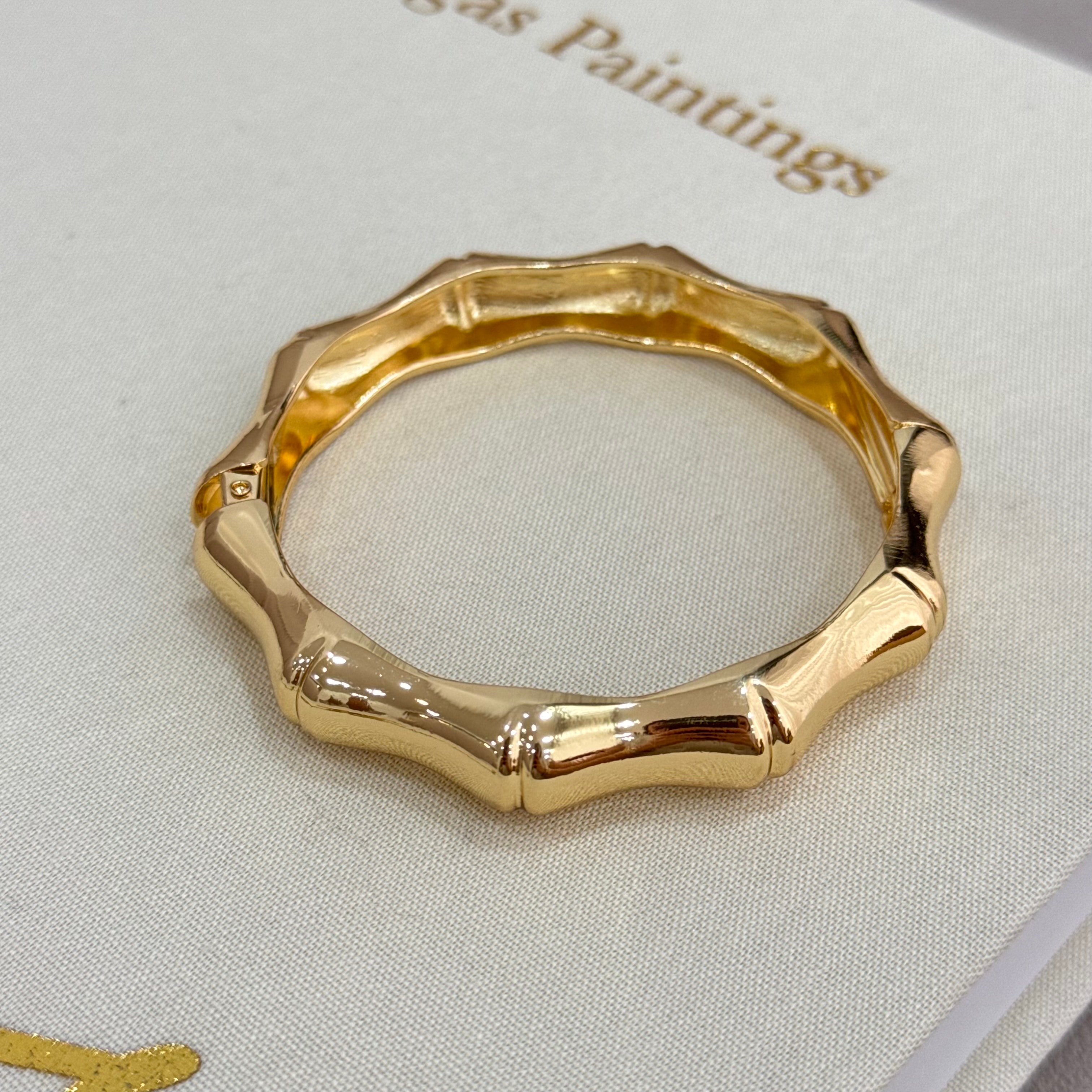 Premium Kemik Pinterest Gold Kelepçe Bileklik