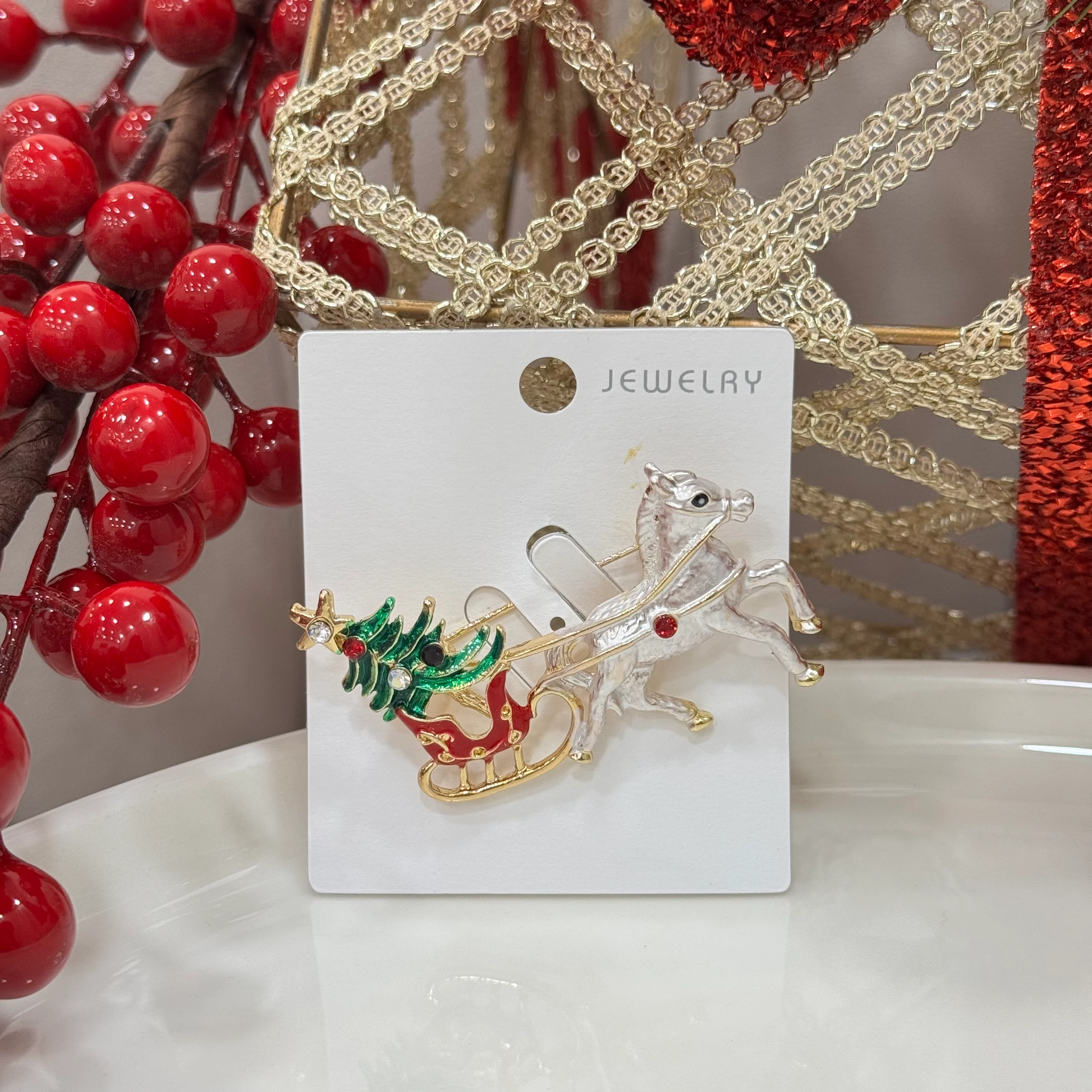 Yılbaşı Dream Tree & Horse Broş No:5