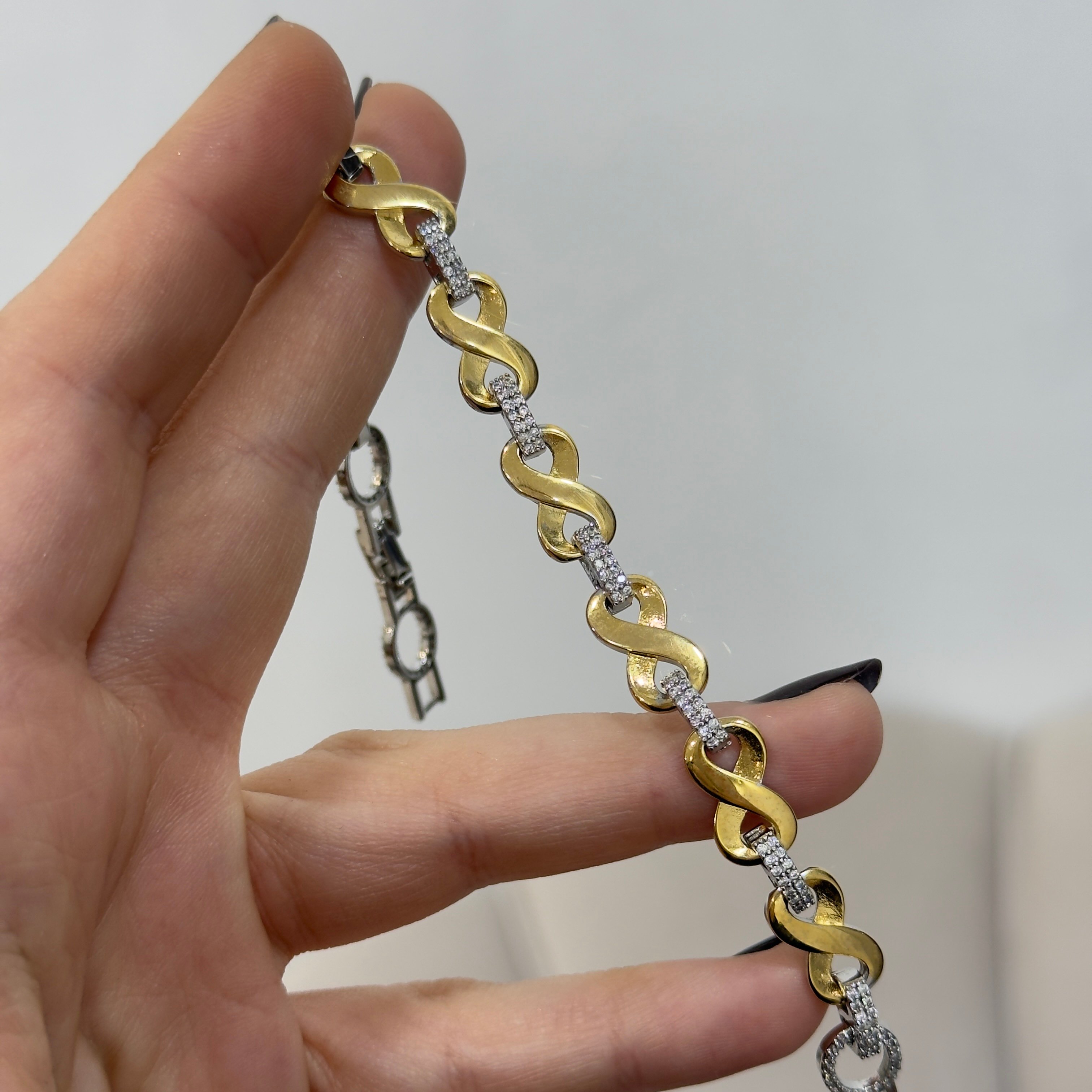 Premium Çift Renkli Taşlı Forever Bileklik