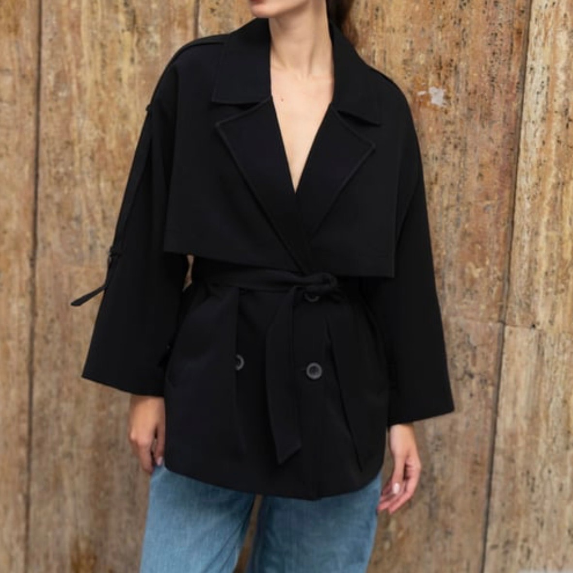 Oversize Kısa Trençkot 