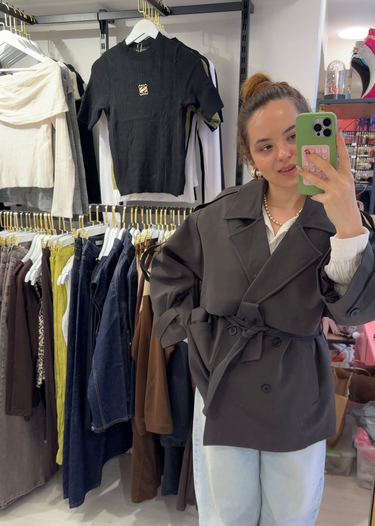 Oversize Kısa Trençkot 
