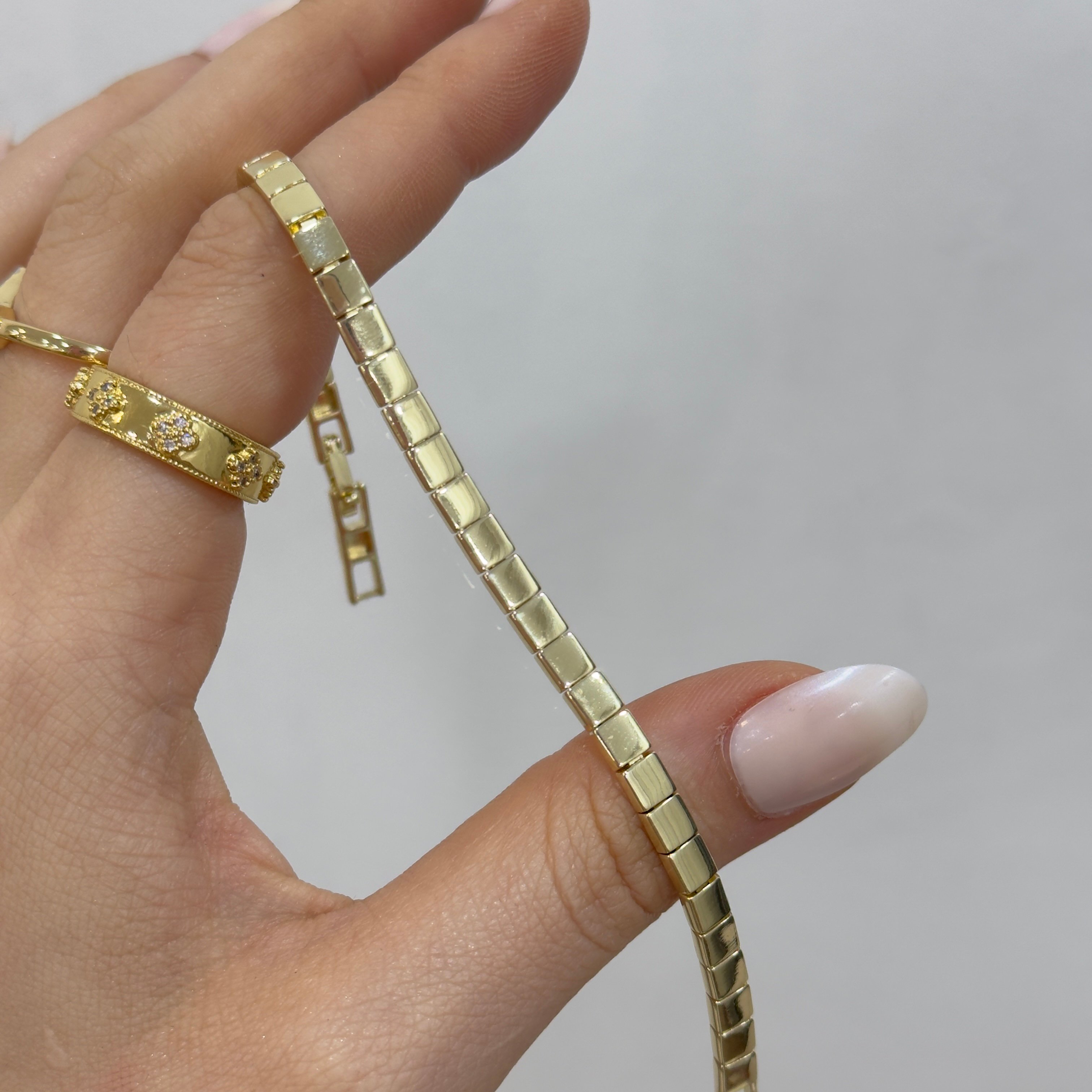 Premium Altın Kaplama Gold Plaka Bileklik