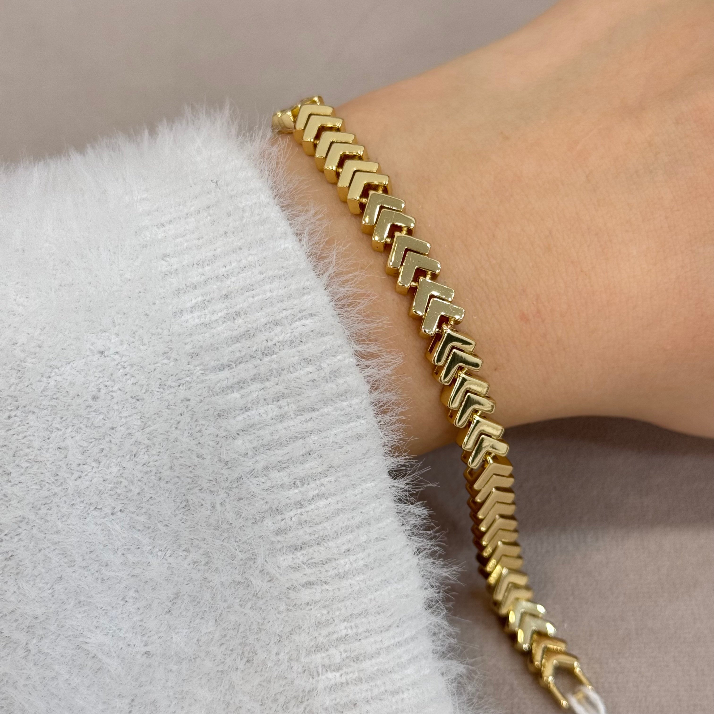 14k Gold Premium Vega Sade Bileklik