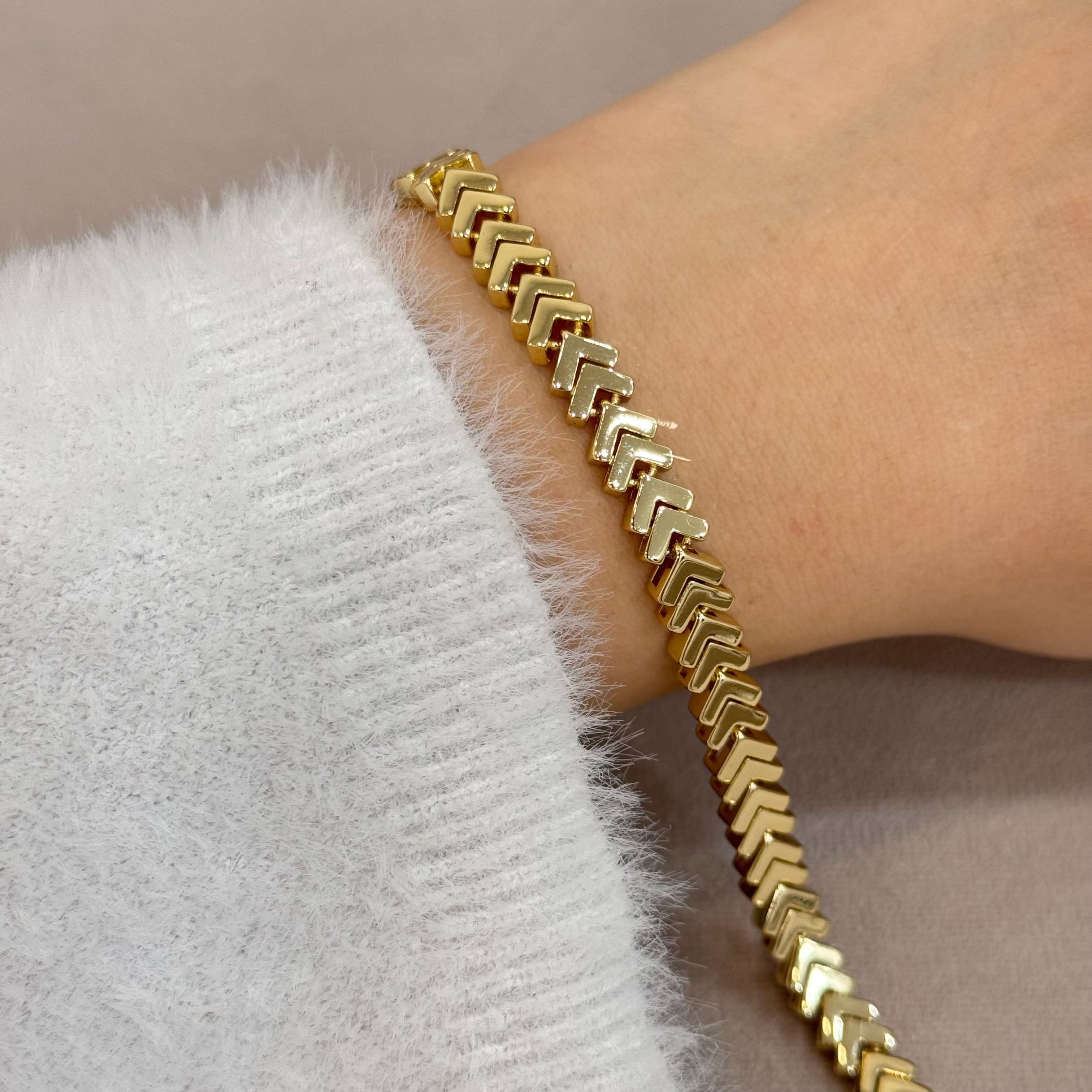 14k Gold Premium Vega Sade Bileklik
