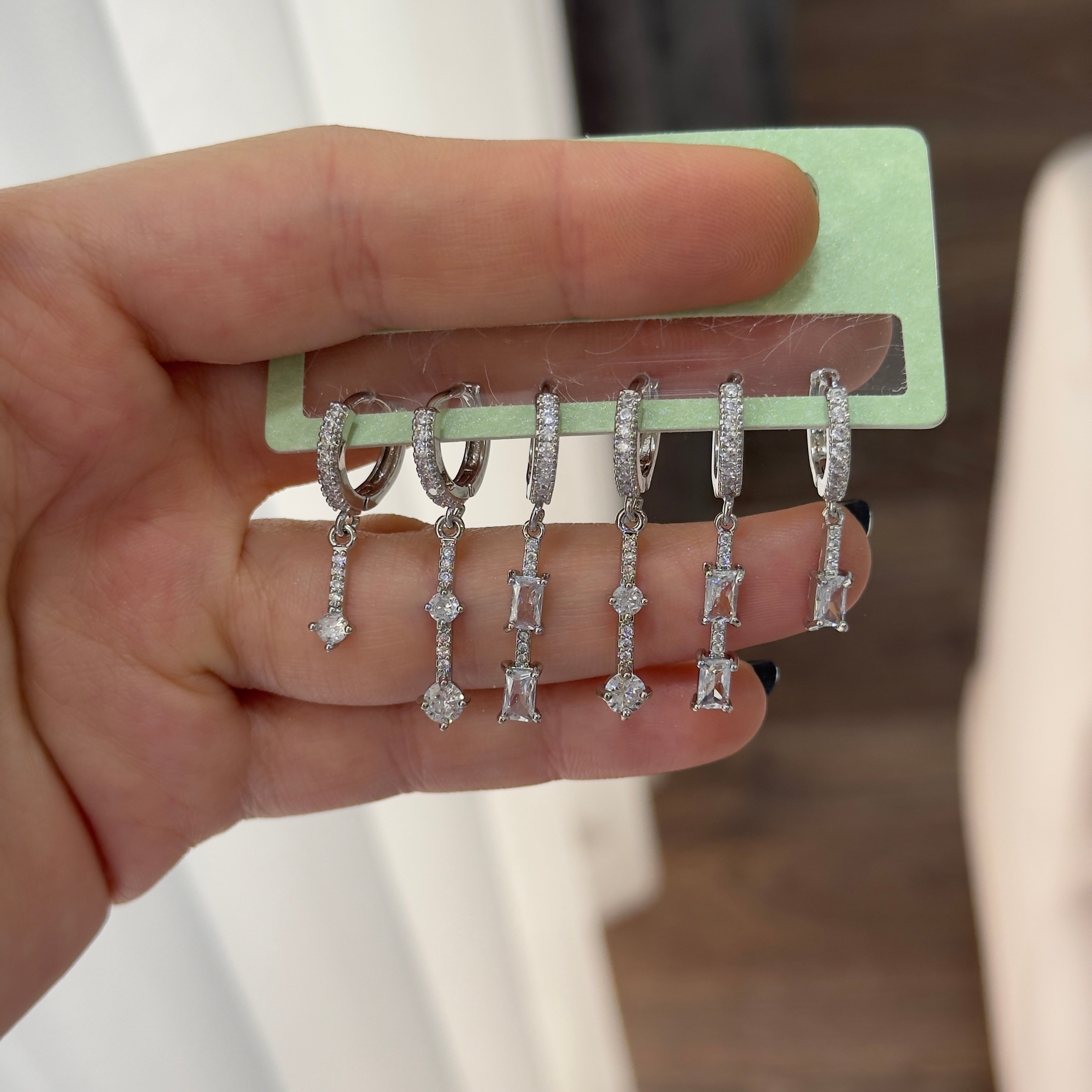 Premium Silver Minimal Charms No 7 Küpe Seti
