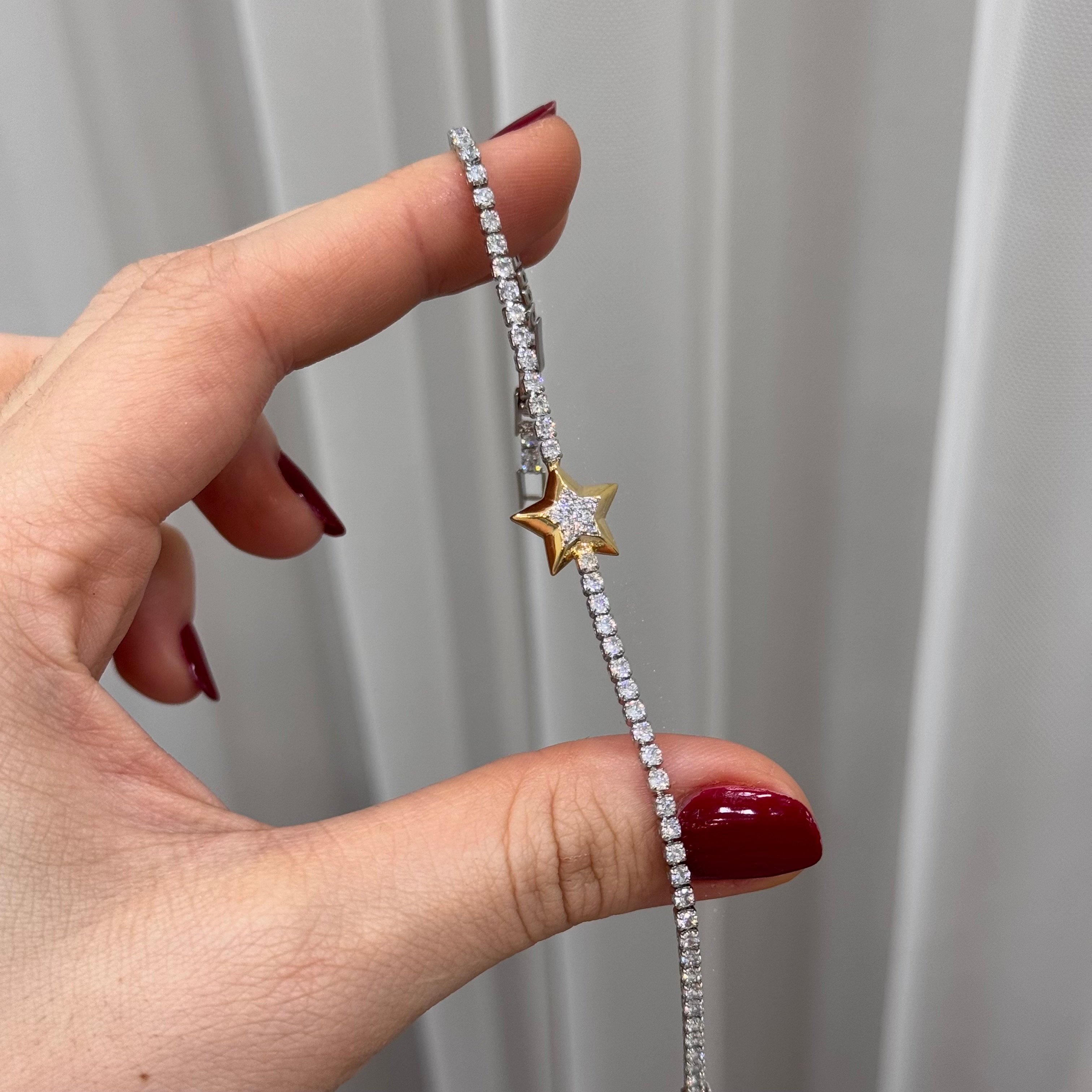 Premium Gümüş K. Yıldız Minimal Suyolu Bileklik