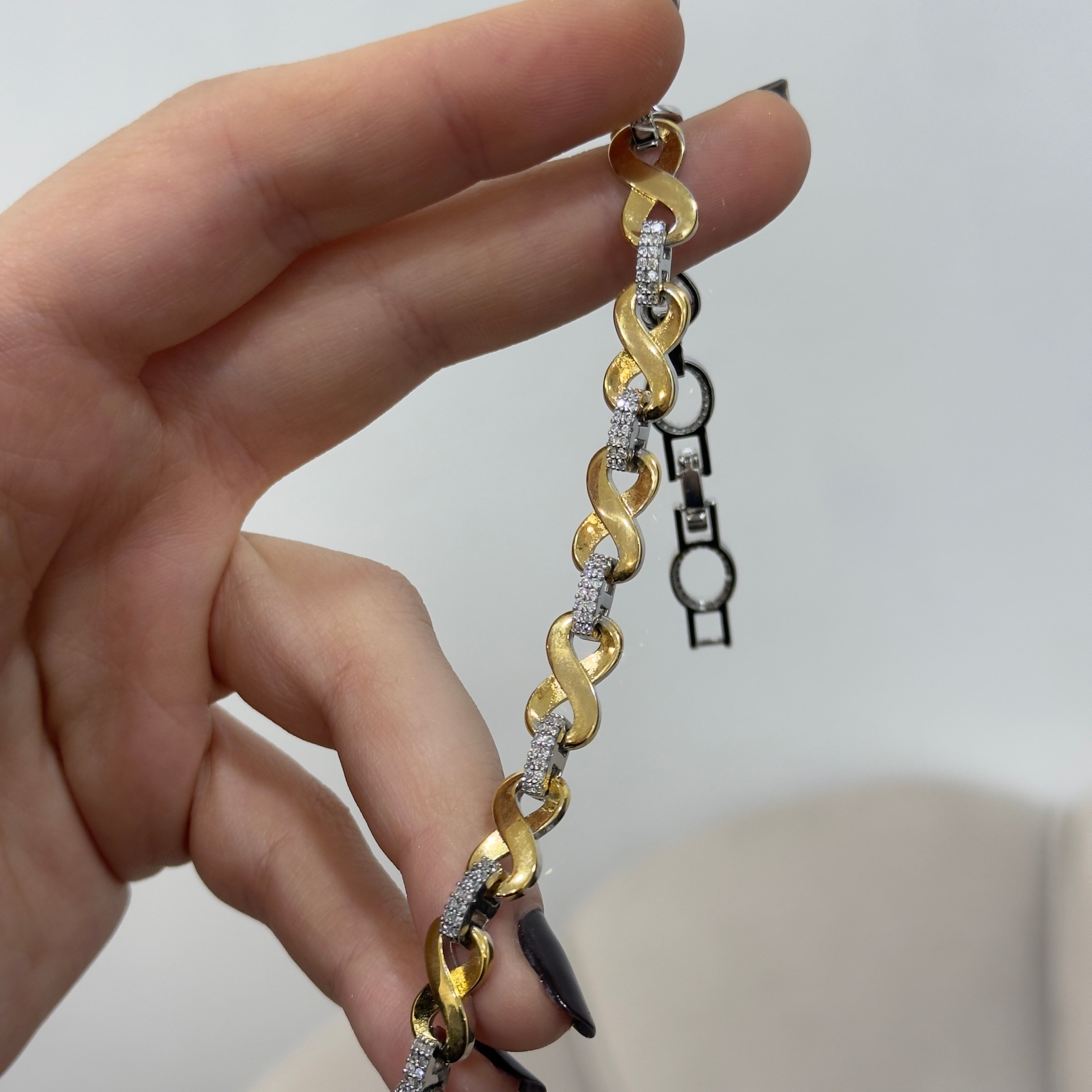 Premium Çift Renkli Taşlı Forever Bileklik