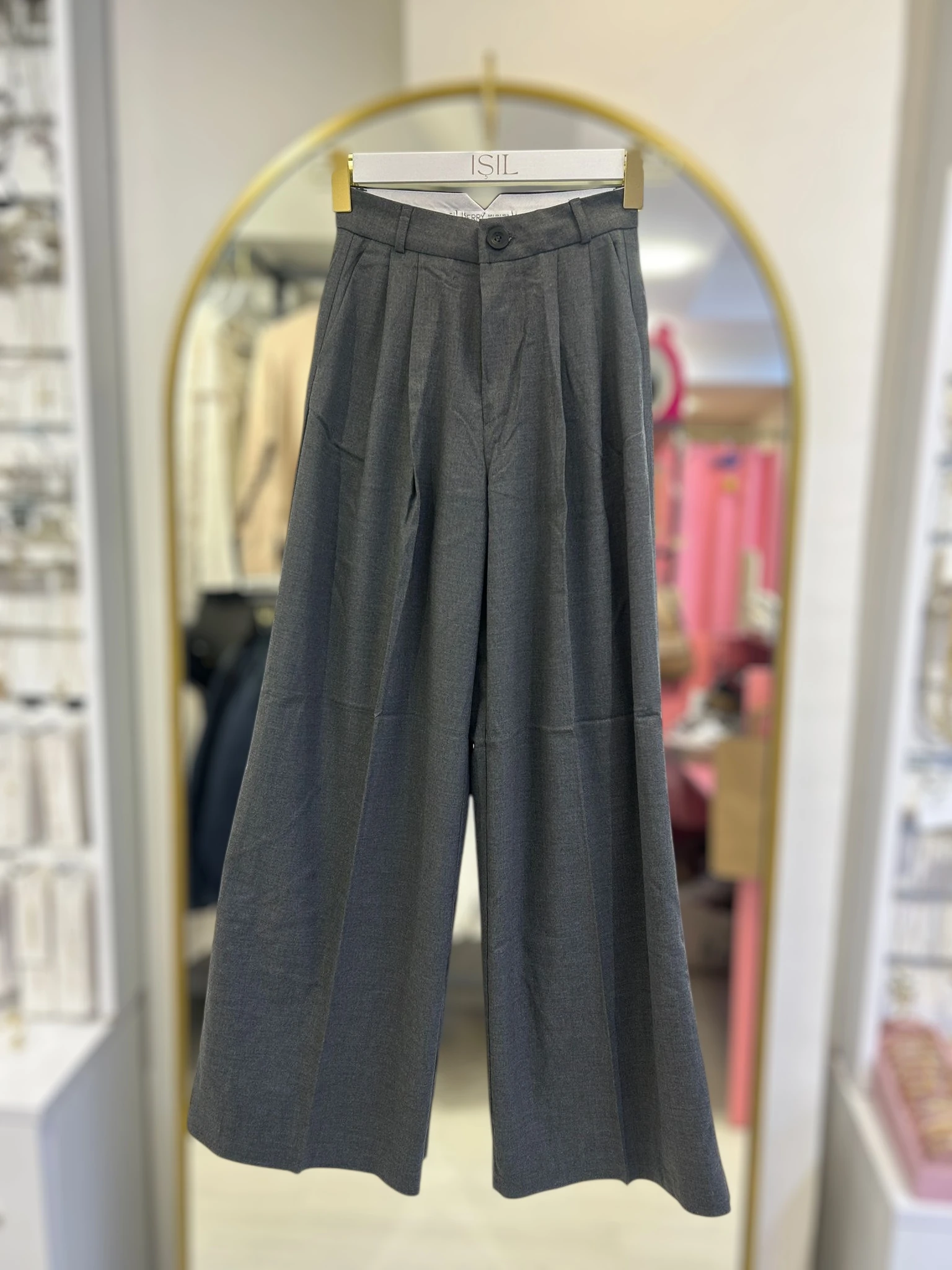 Yüksek Bel Palazzo Kumaş Pantolon