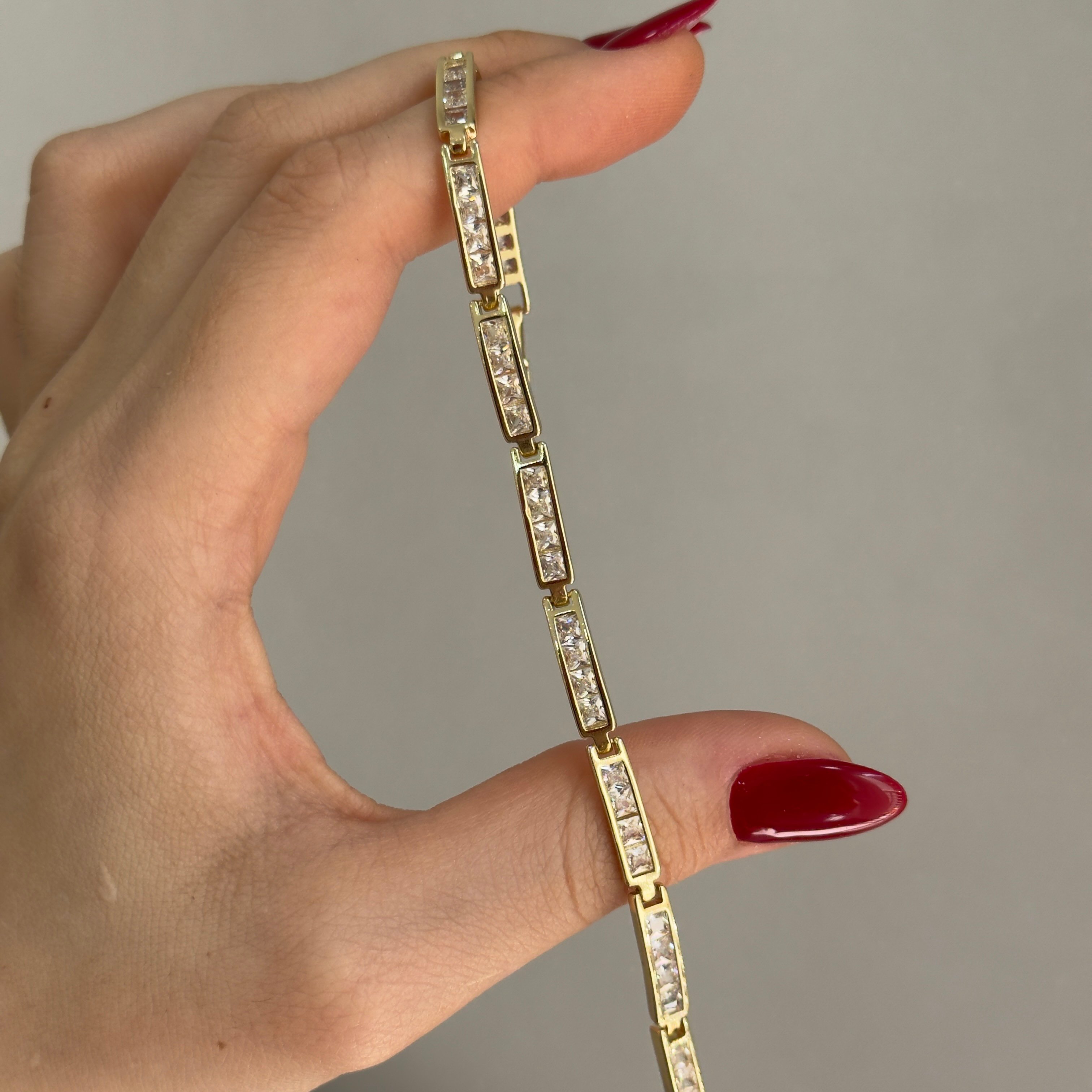 14k Baget Zirkon Suyolu Bileklik