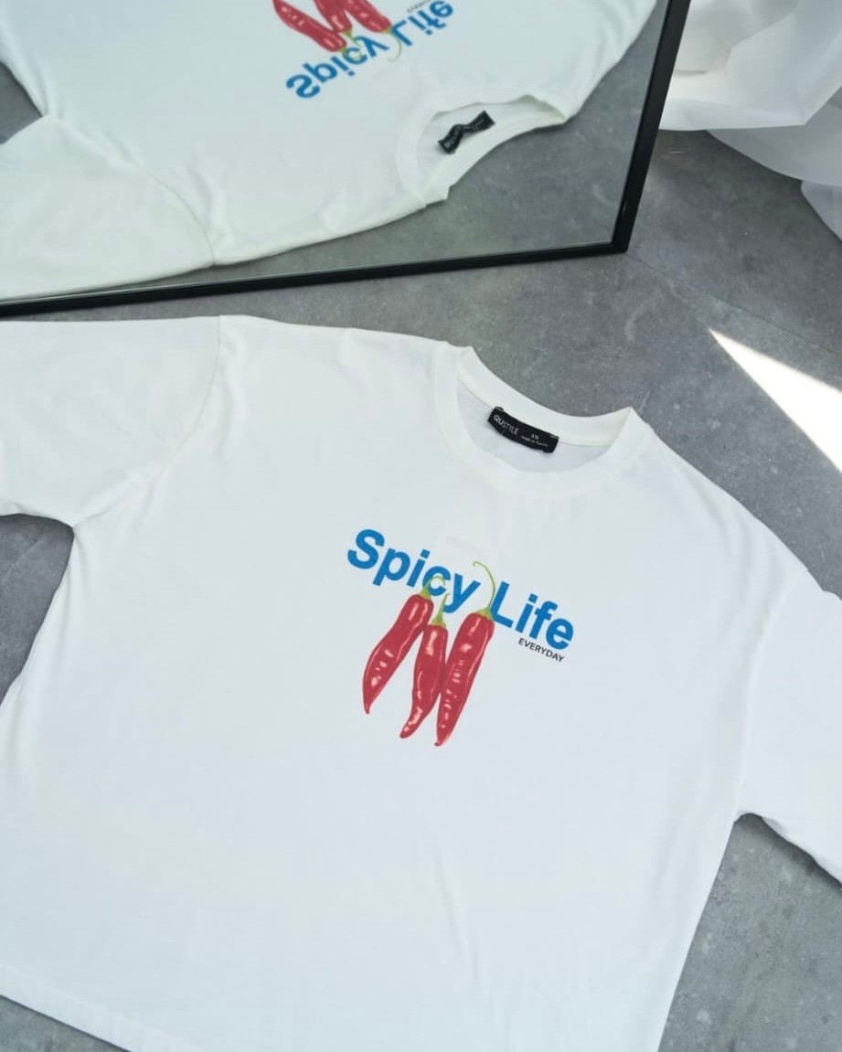 Spicy Life Baskılı Pamuk T-Shirt 