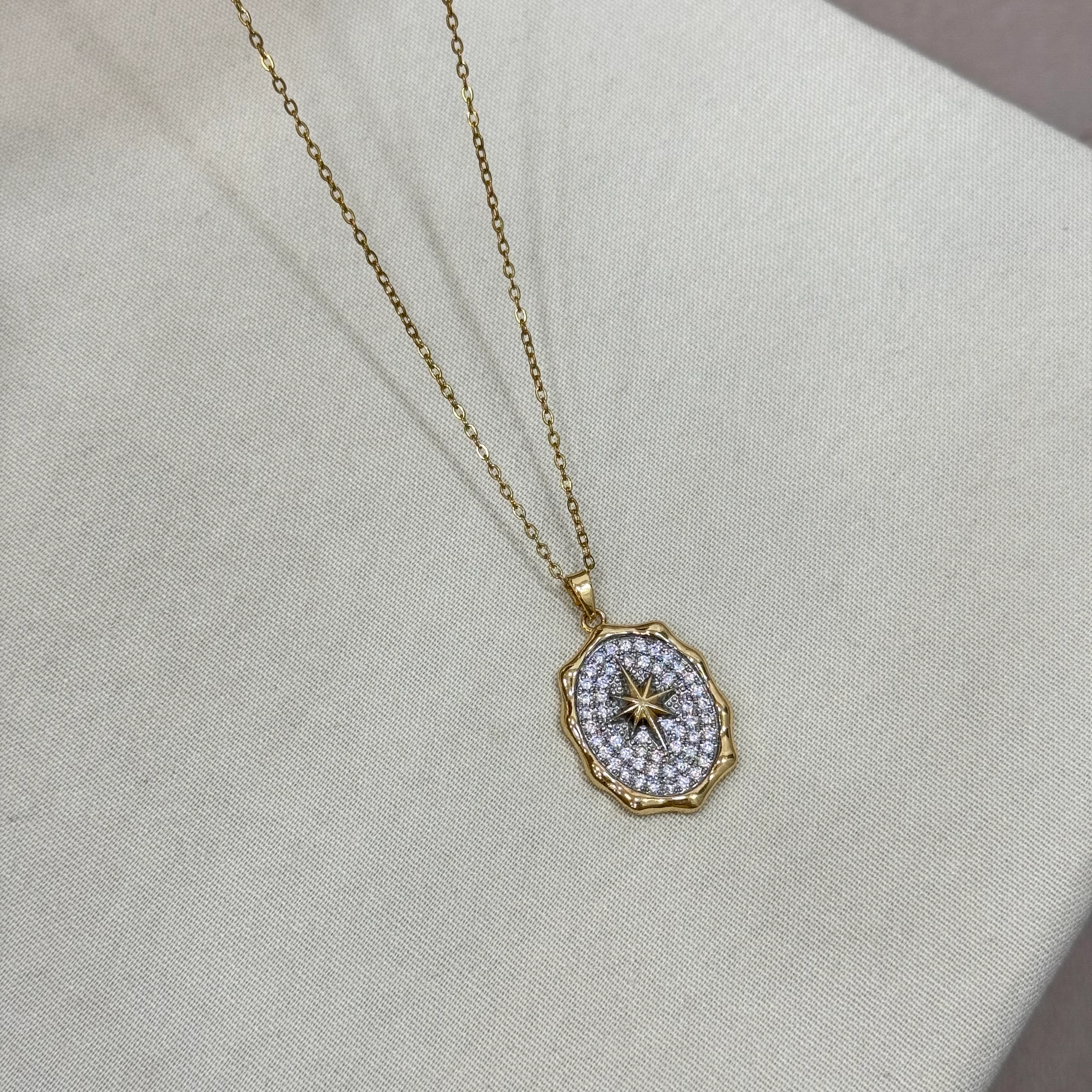 Çelik Kutup Yıldızı Çift Renk Kolye