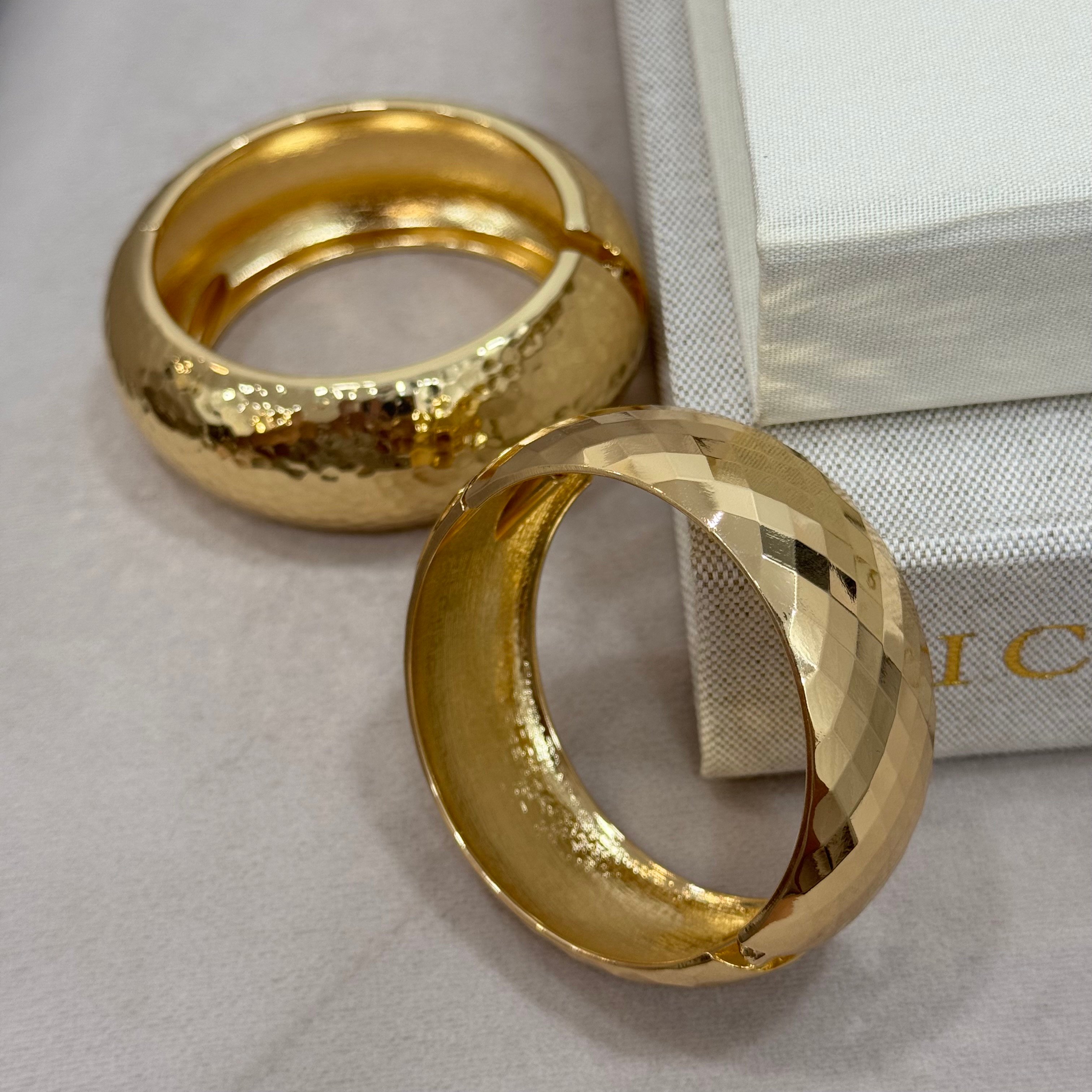 Premium İthal Gold Vintage Kelepçe Bilezik