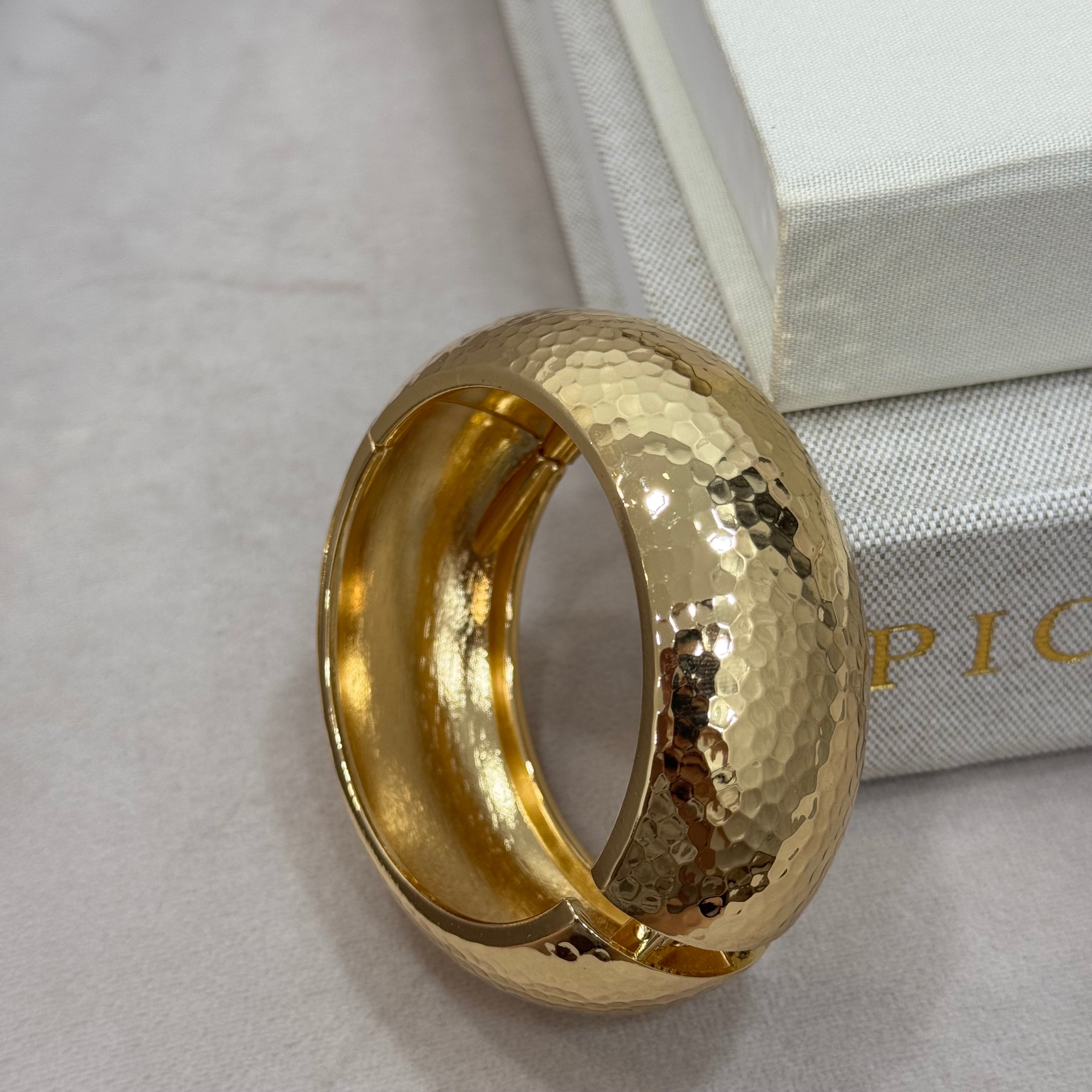Premium İthal Gold Vintage Drop Kelepçe Bilezik
