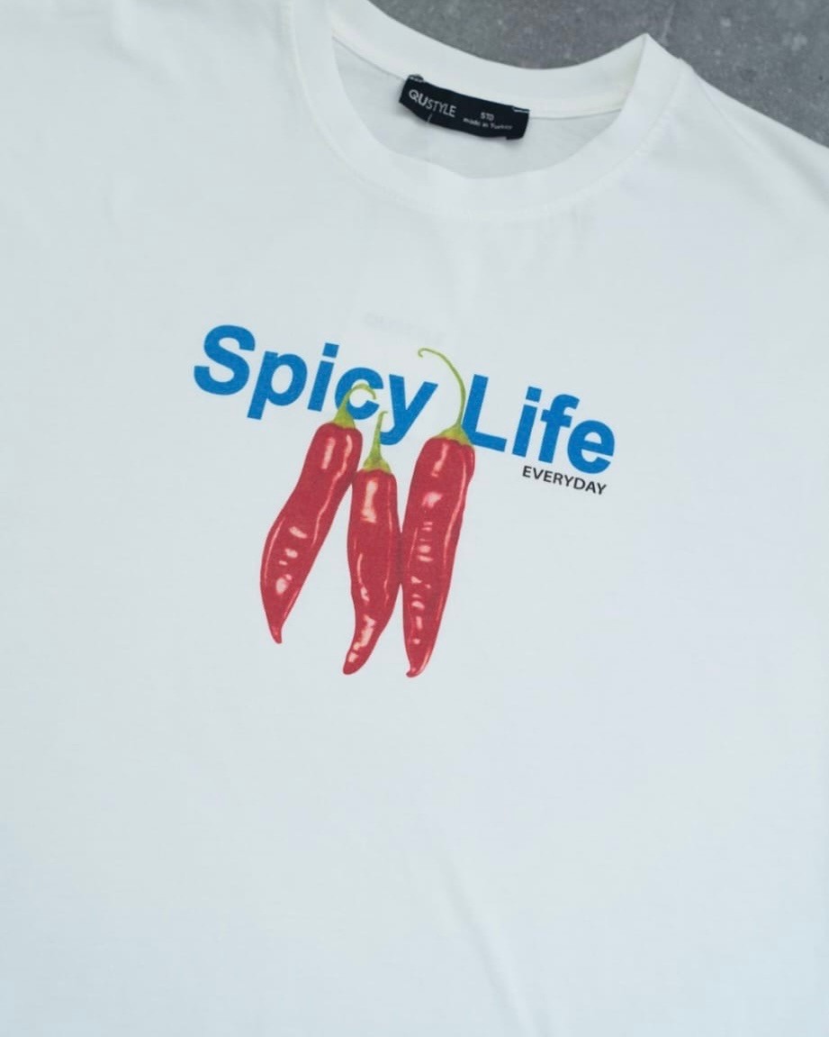 Spicy Life Baskılı Pamuk T-Shirt 