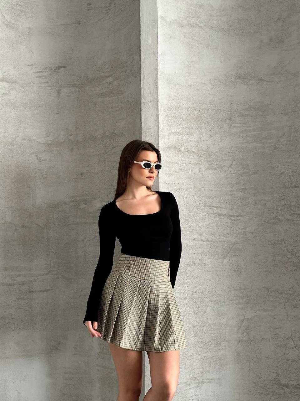 Modal Kumaş Kare Yaka Basic Bluz | Siyah