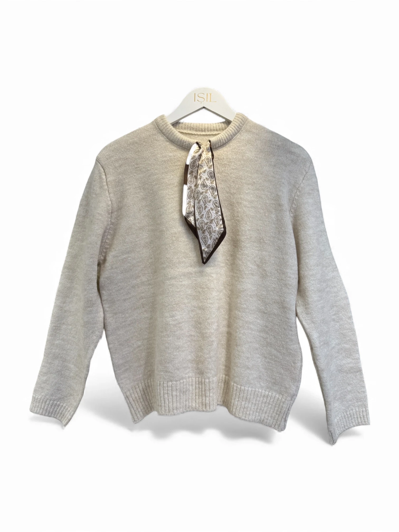 Parisian Silk Scarf Kazak | Krem