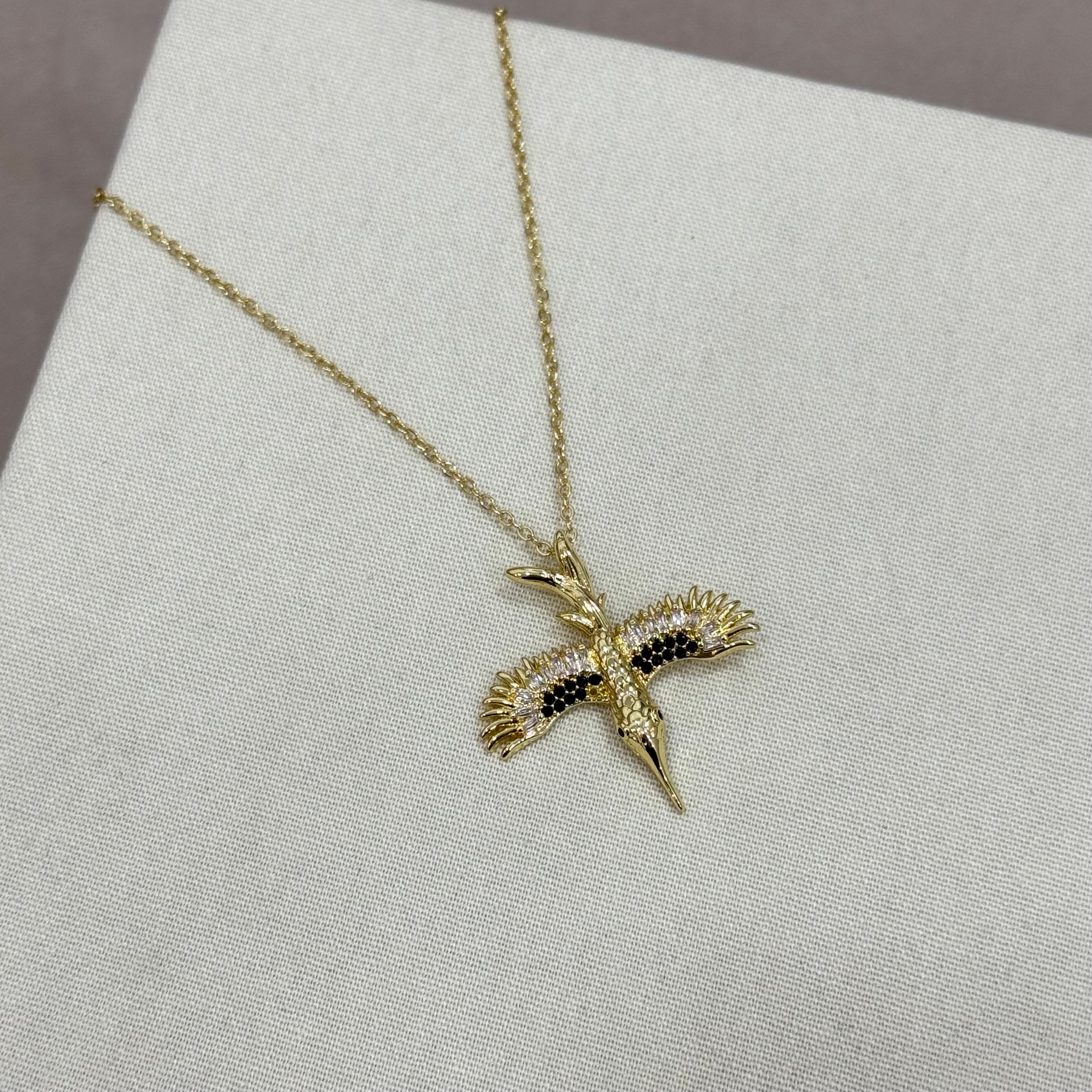 Çelik 14K Premium Anka Kolye