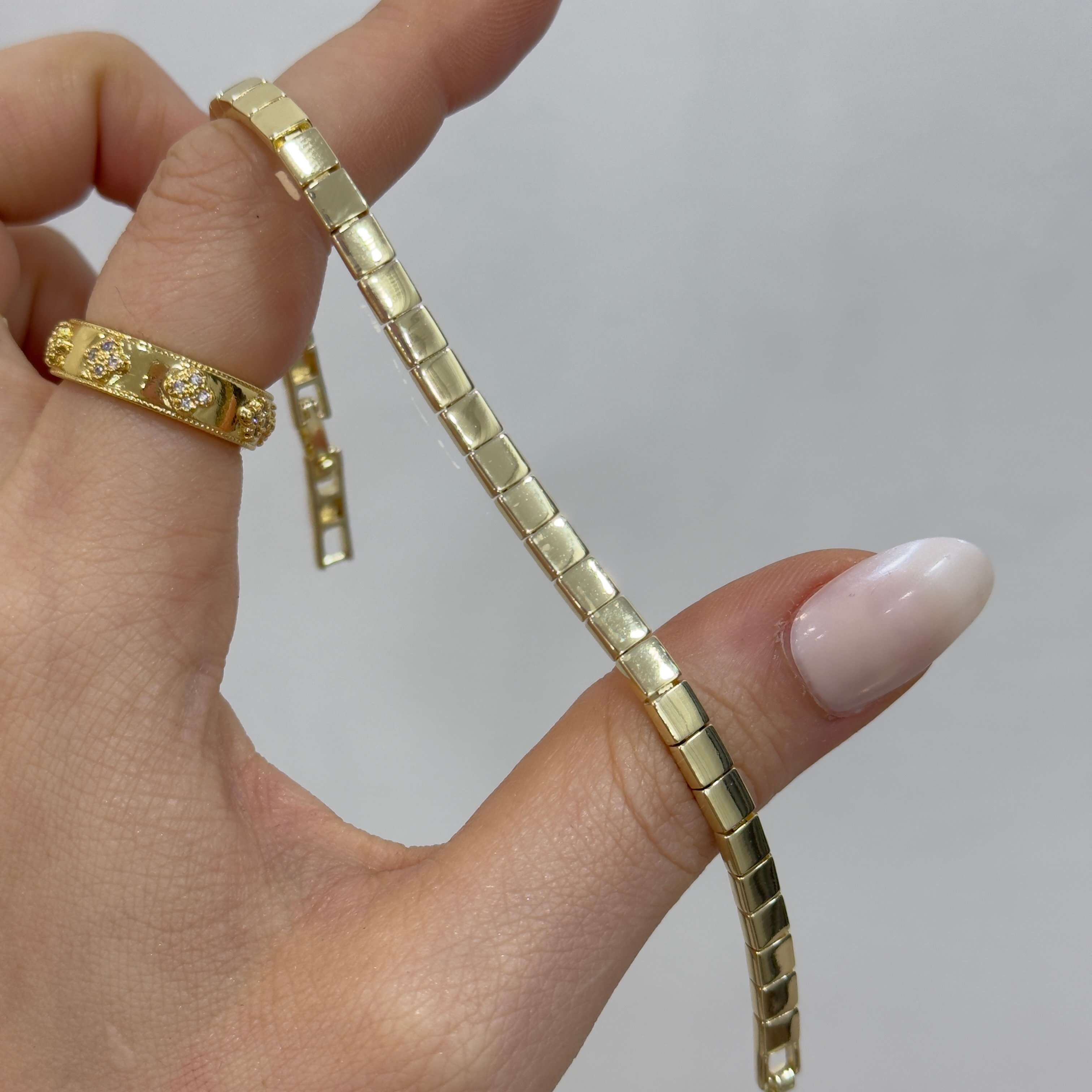 Premium Altın Kaplama Gold Plaka Bileklik