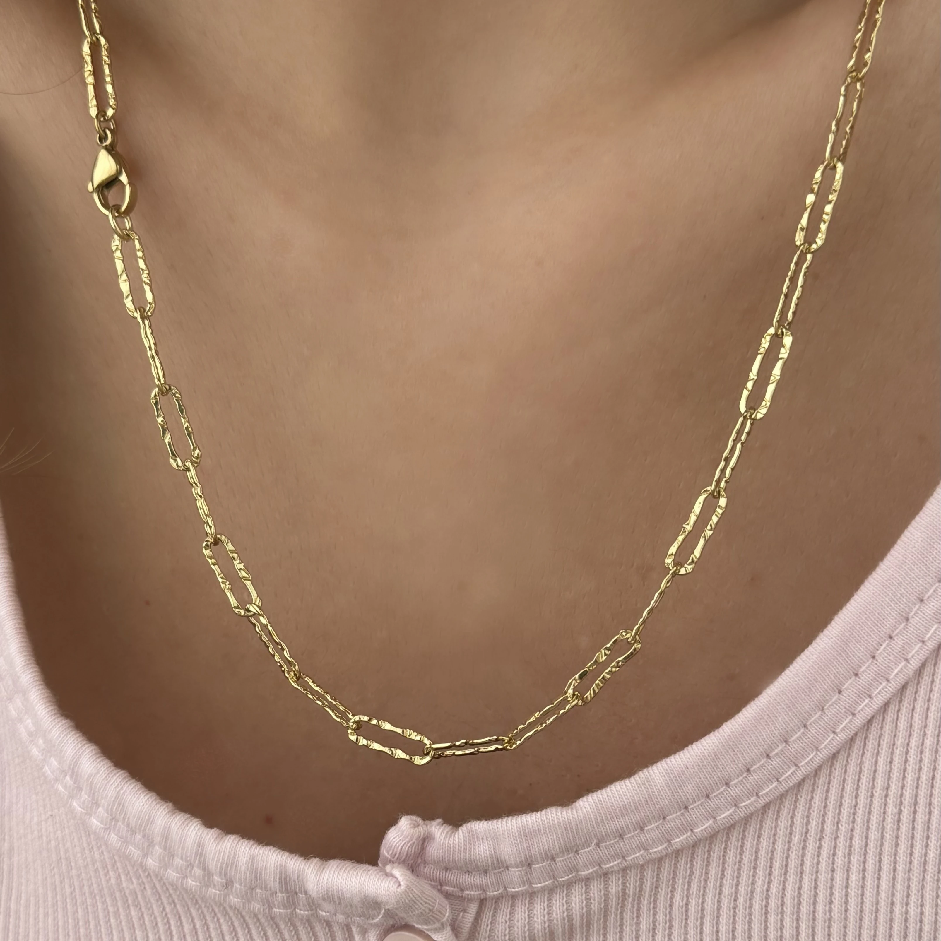 Xuping Su Serisi Vintage Parıltılı Minimal Zincir Kolye 50cm