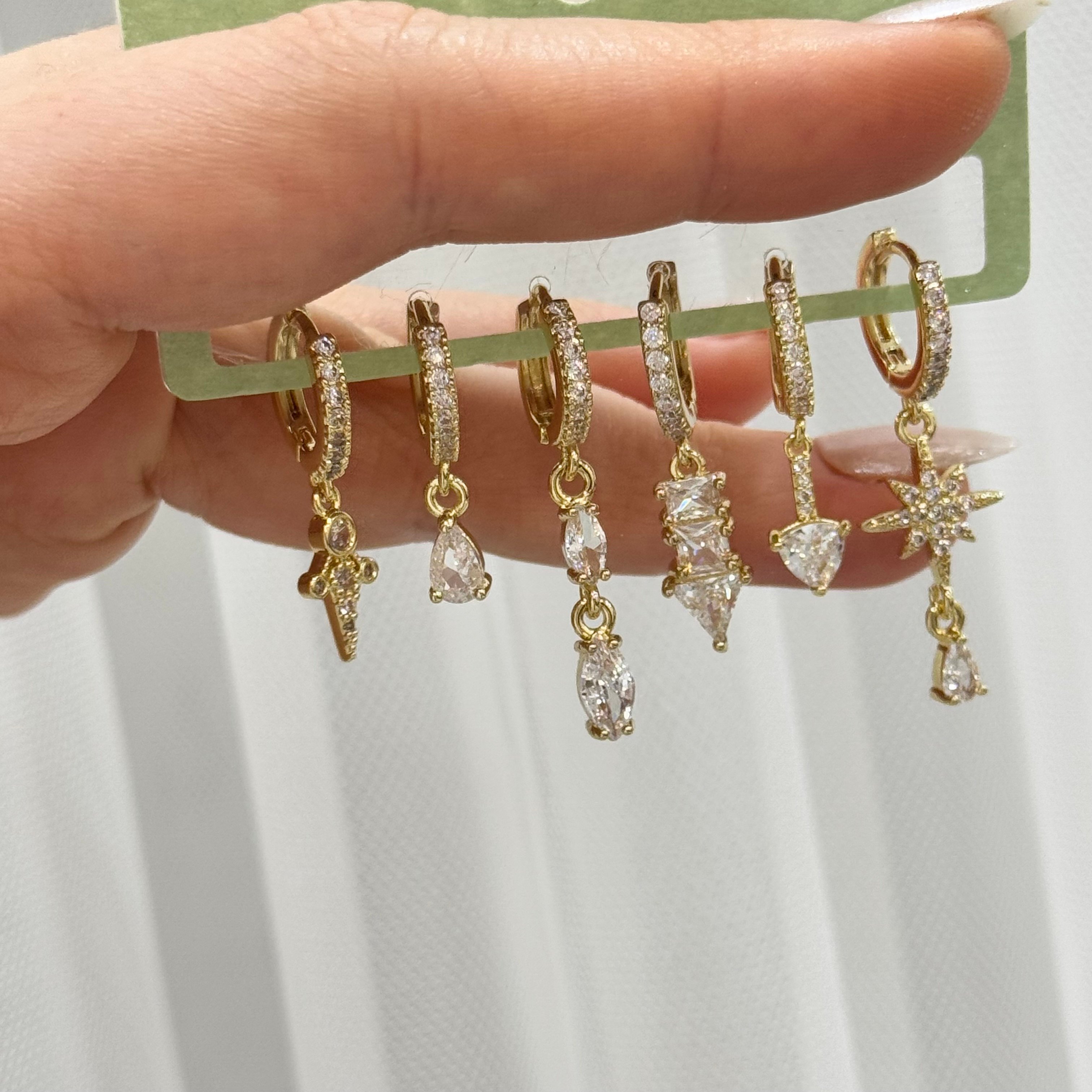 Premium İthal 14k Çoklu Küpe Seti