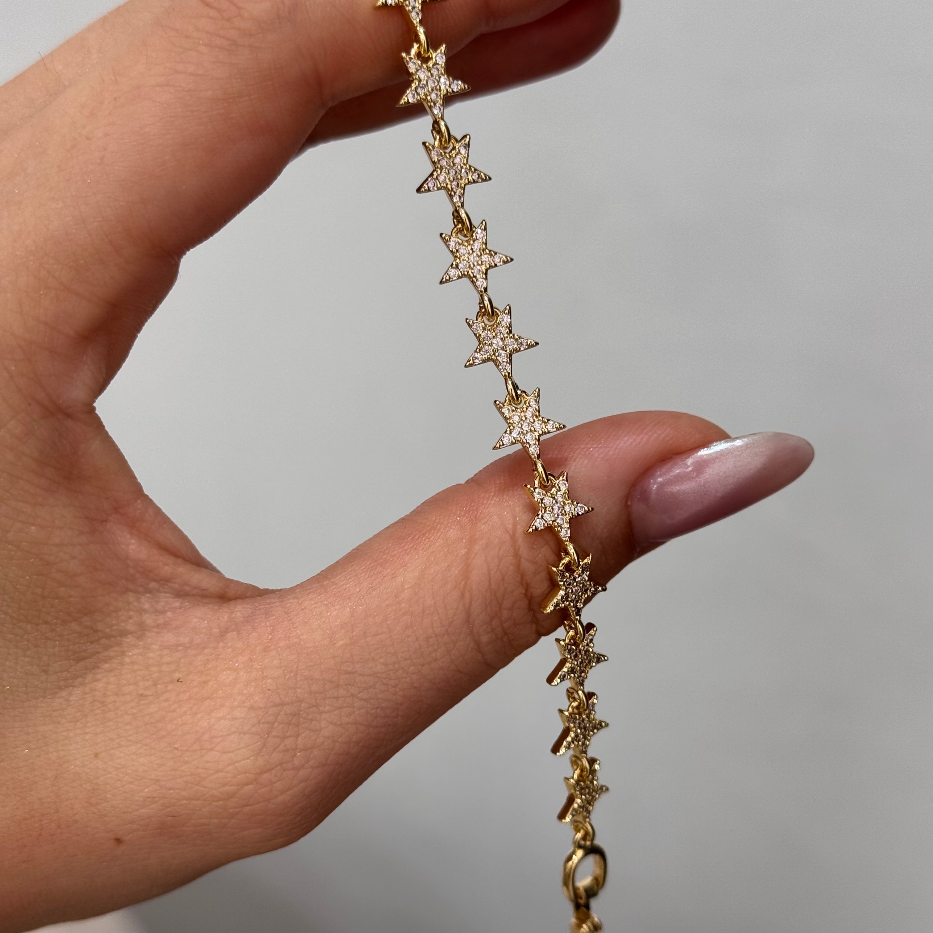 Premium 14k Taşlı Yıldız Minimal Bileklik