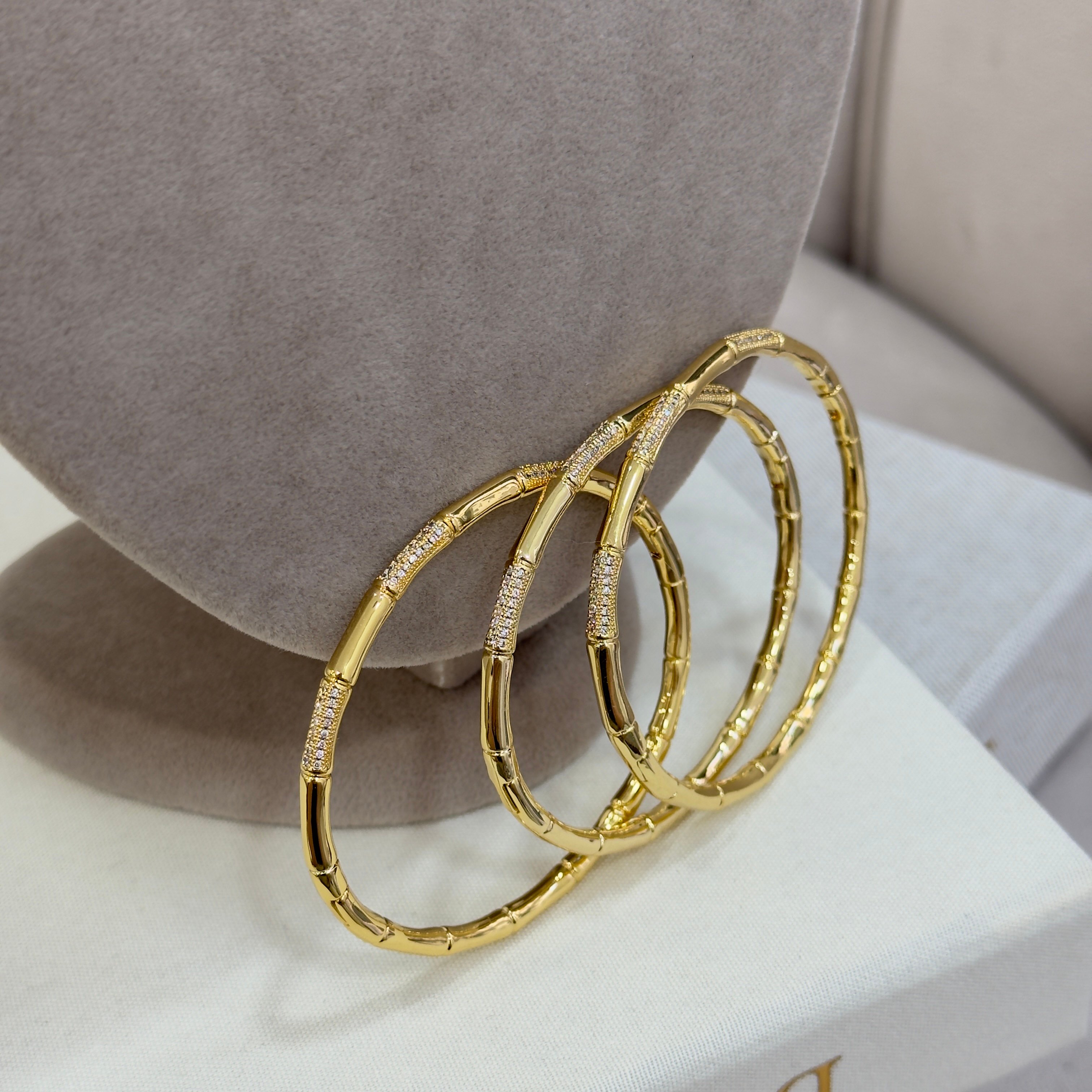 İthal 14k Zirkon Kelepçe Bileklik