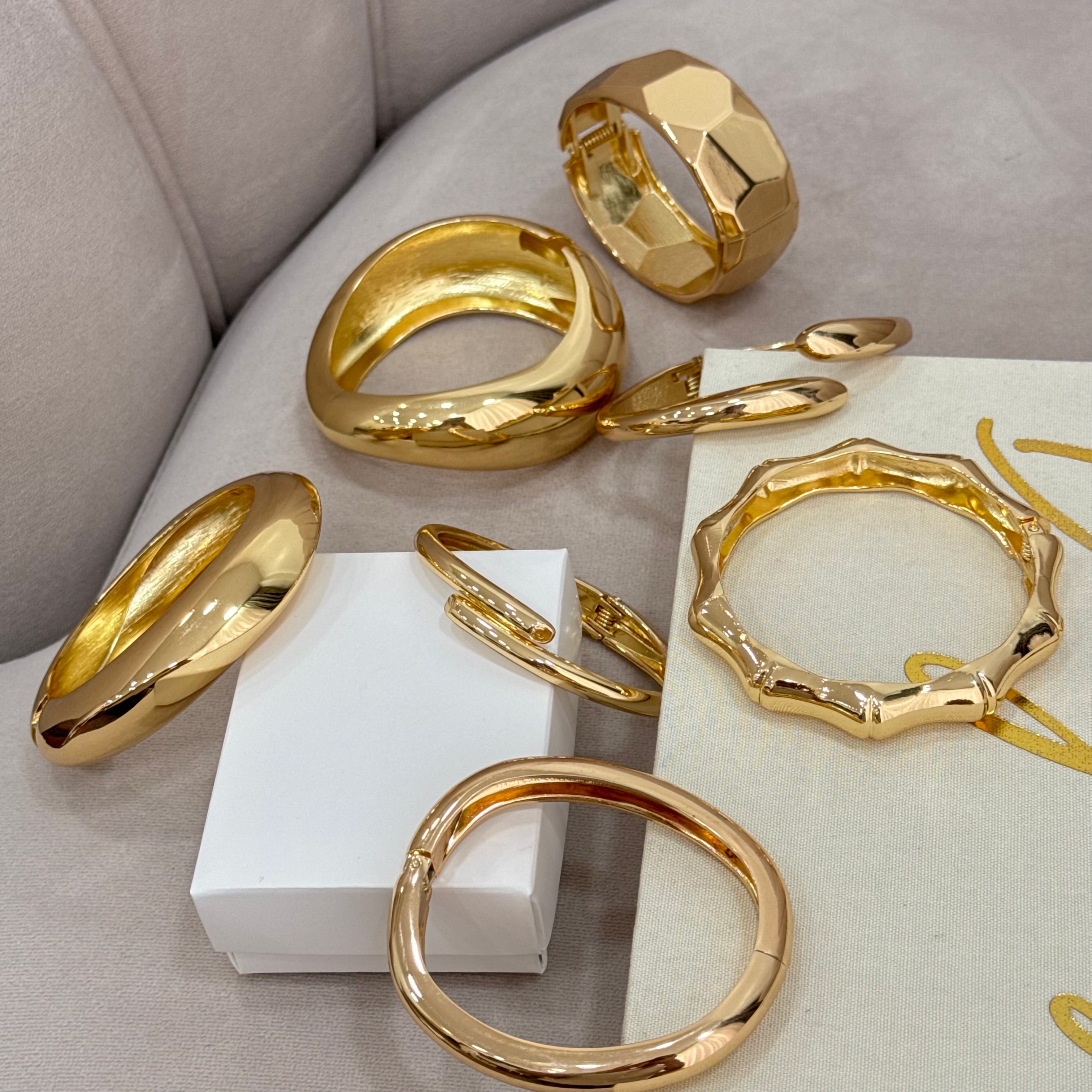 Premium Petek Pinterest Gold Kelepçe Bileklik