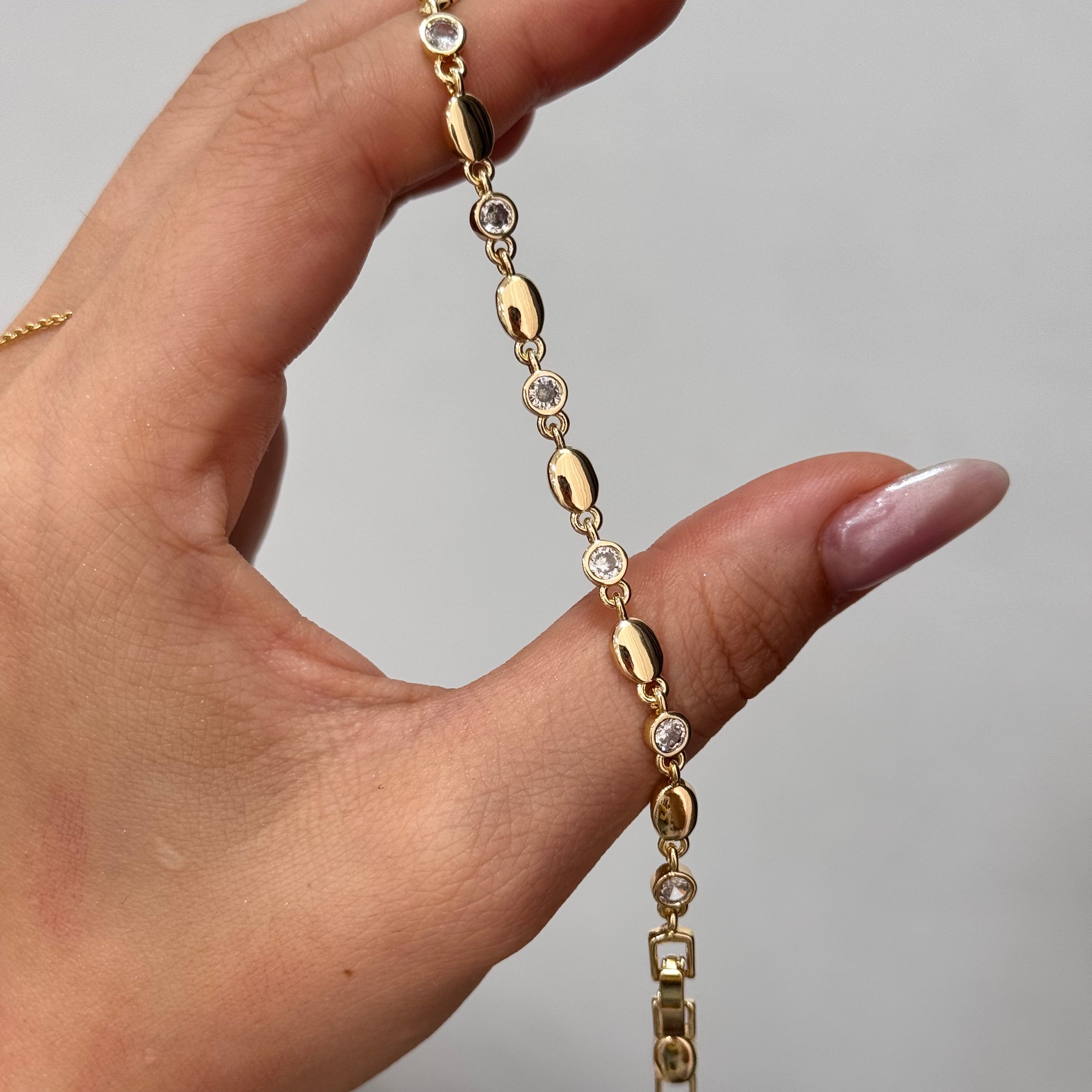 Premium 14k Minimal Oval Plaka Bileklik