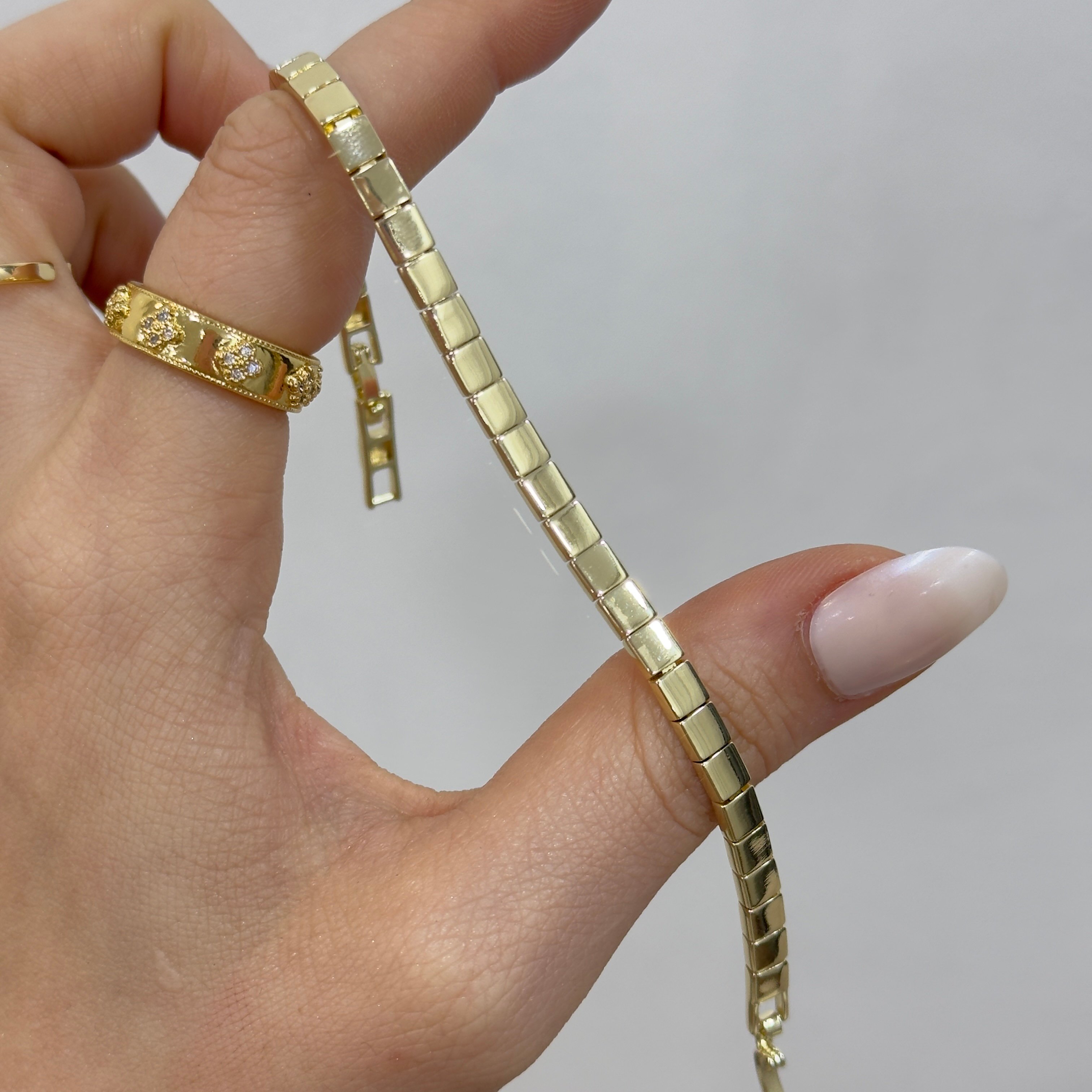 Premium Altın Kaplama Gold Plaka Bileklik