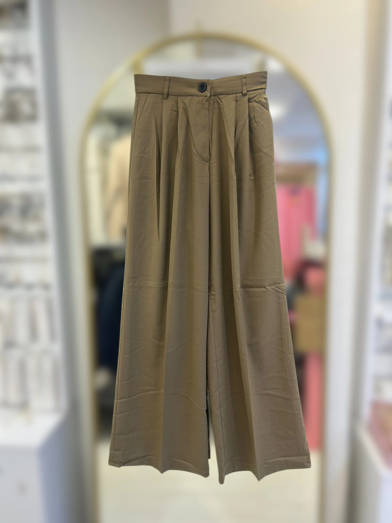 Yüksek Bel Palazzo Kumaş Pantolon