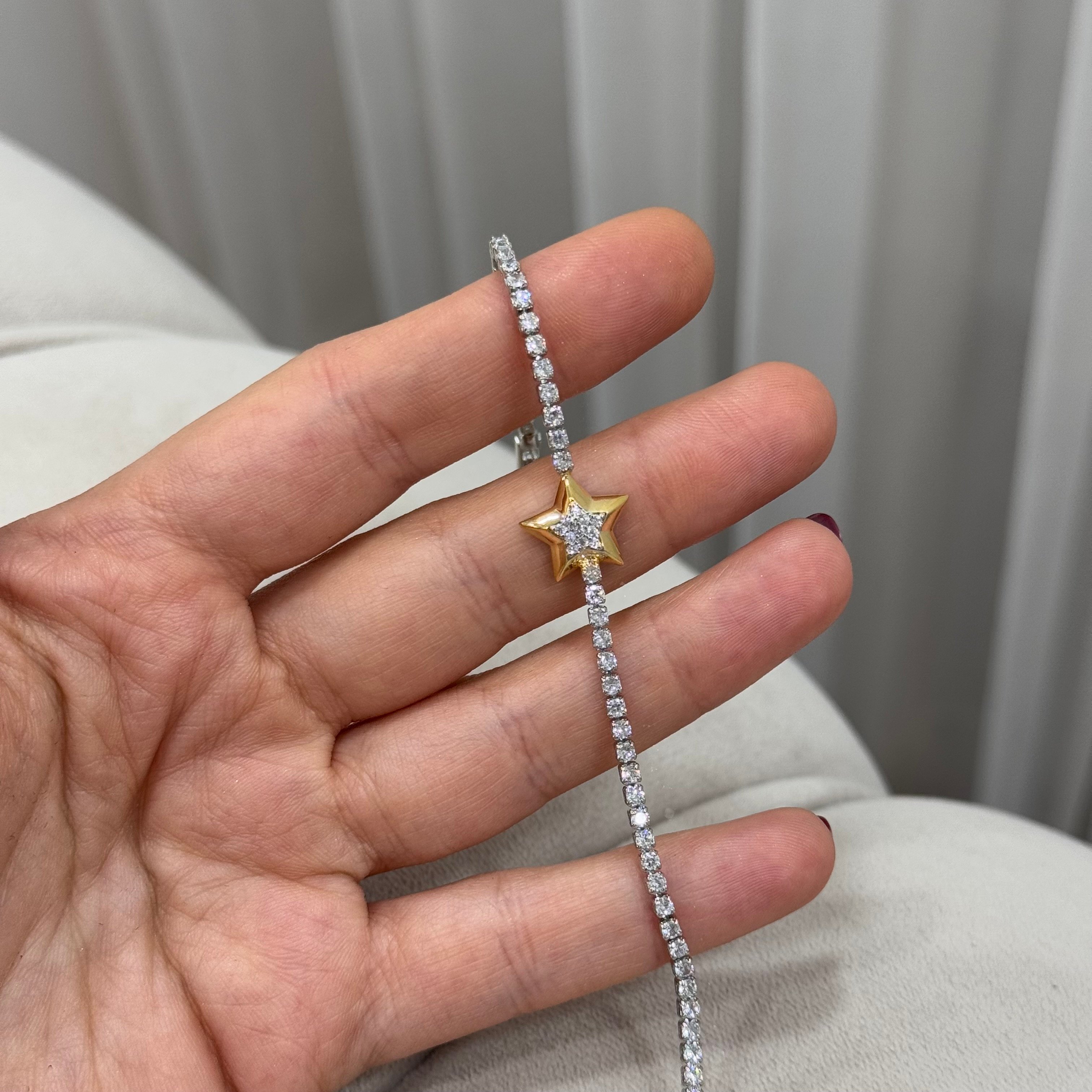 Premium Gümüş K. Yıldız Minimal Suyolu Bileklik