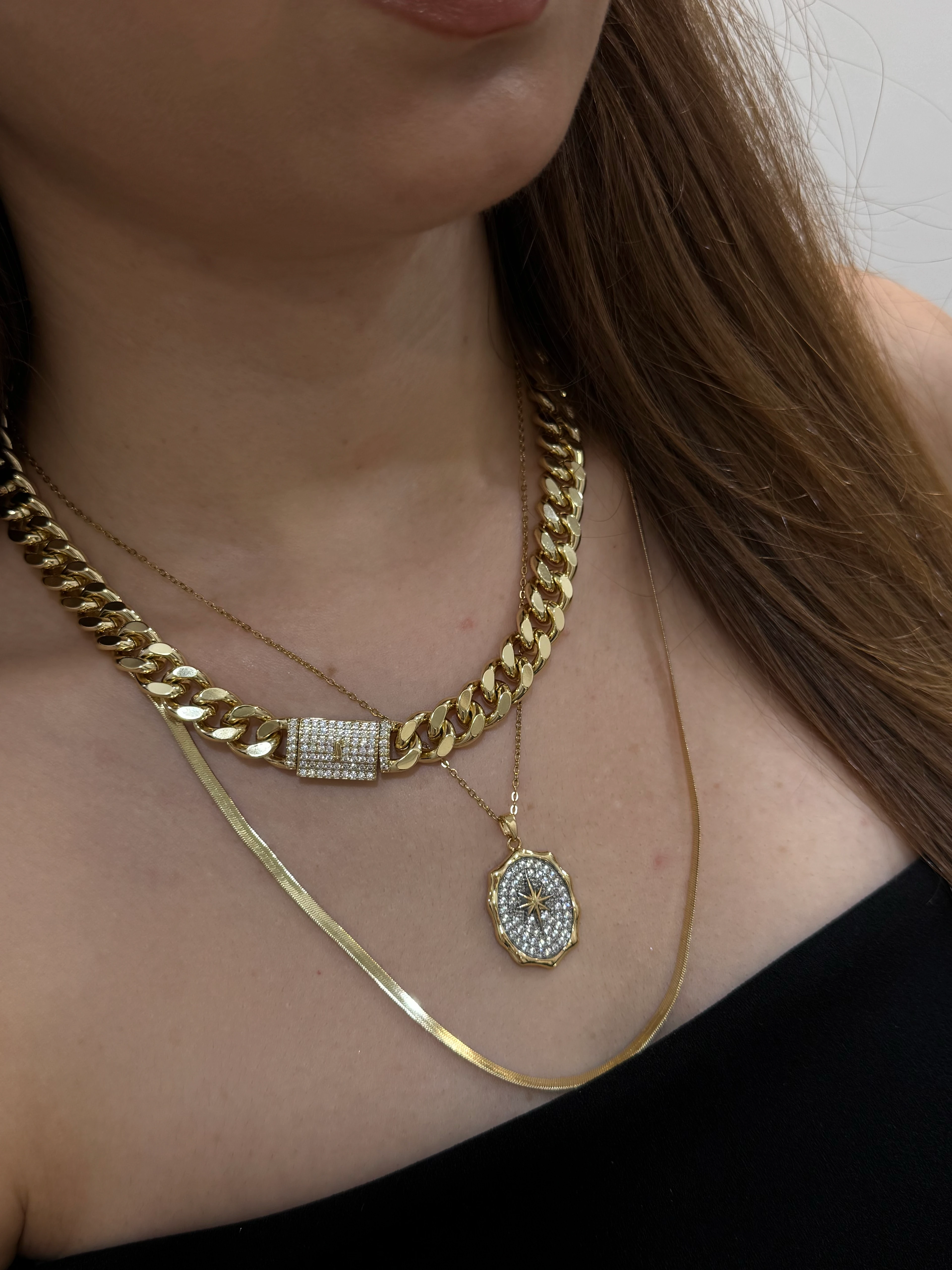 Çelik Kutup Yıldızı Çift Renk Kolye