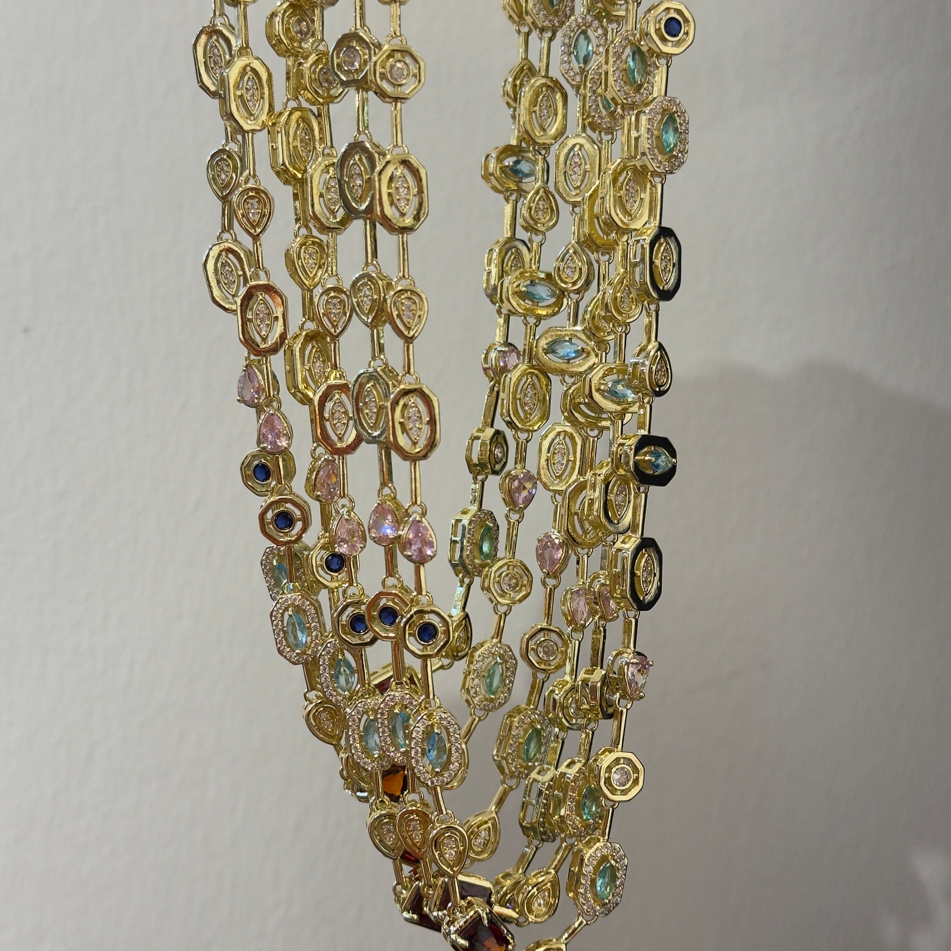 Premium Gold Aura Zirkon Taşlı Kolye