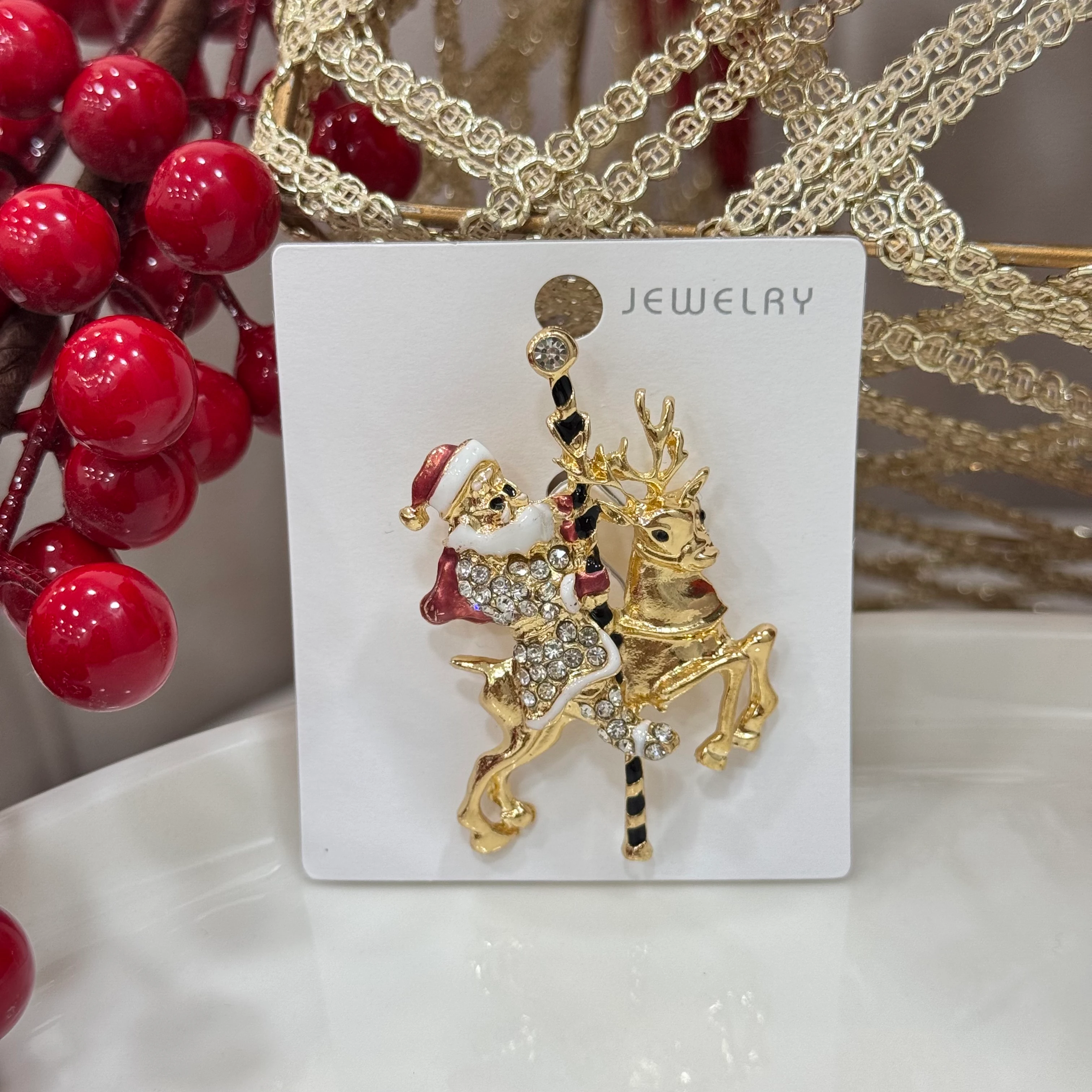 Yılbaşı Noel Baba ve Geyik Broş No:6