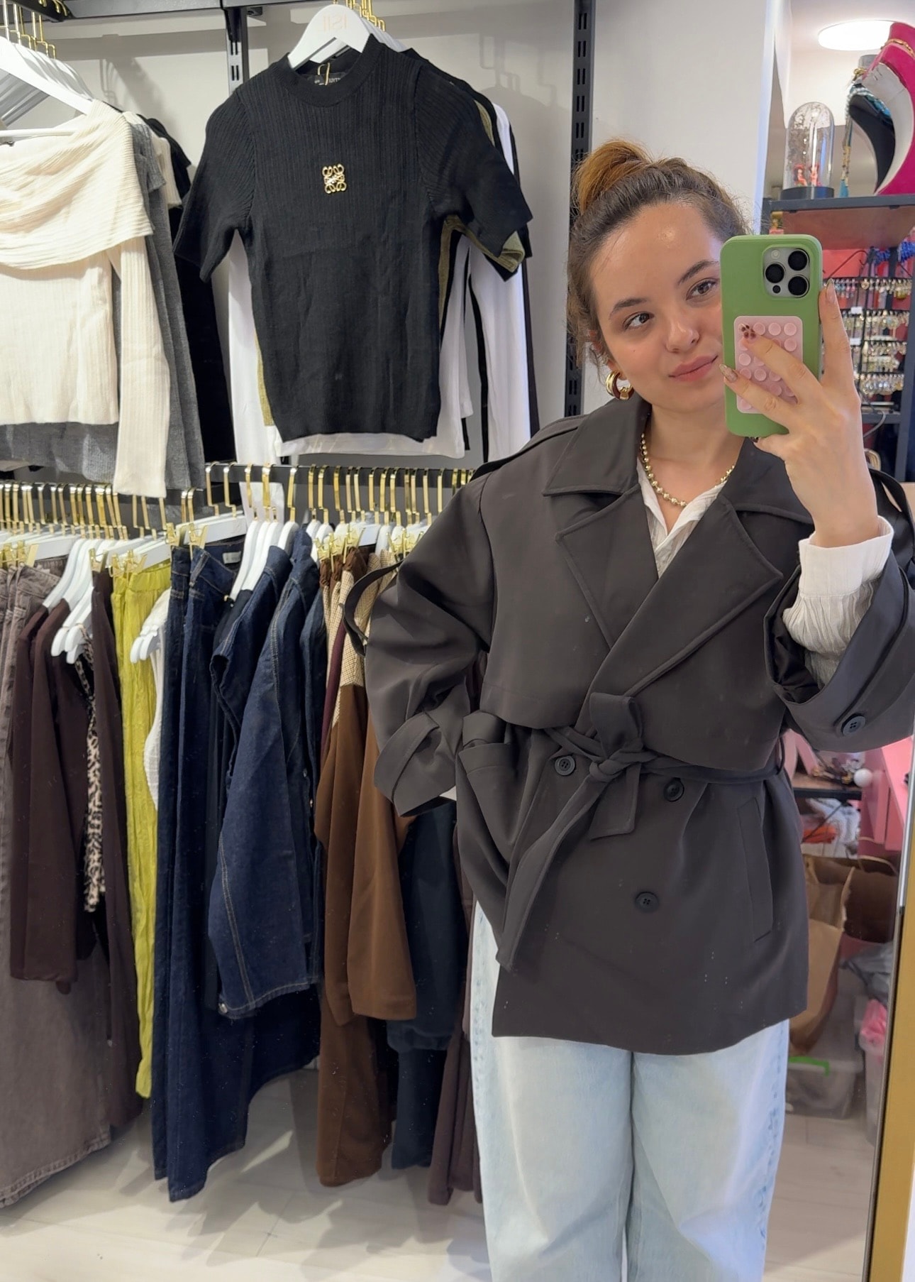 Oversize Kısa Trençkot 