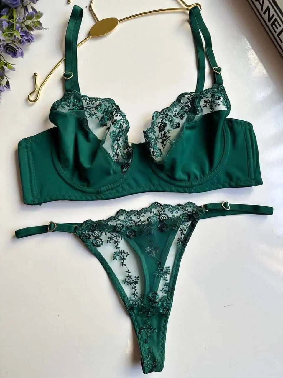 MOONLİT BRODE SET - YEŞİL