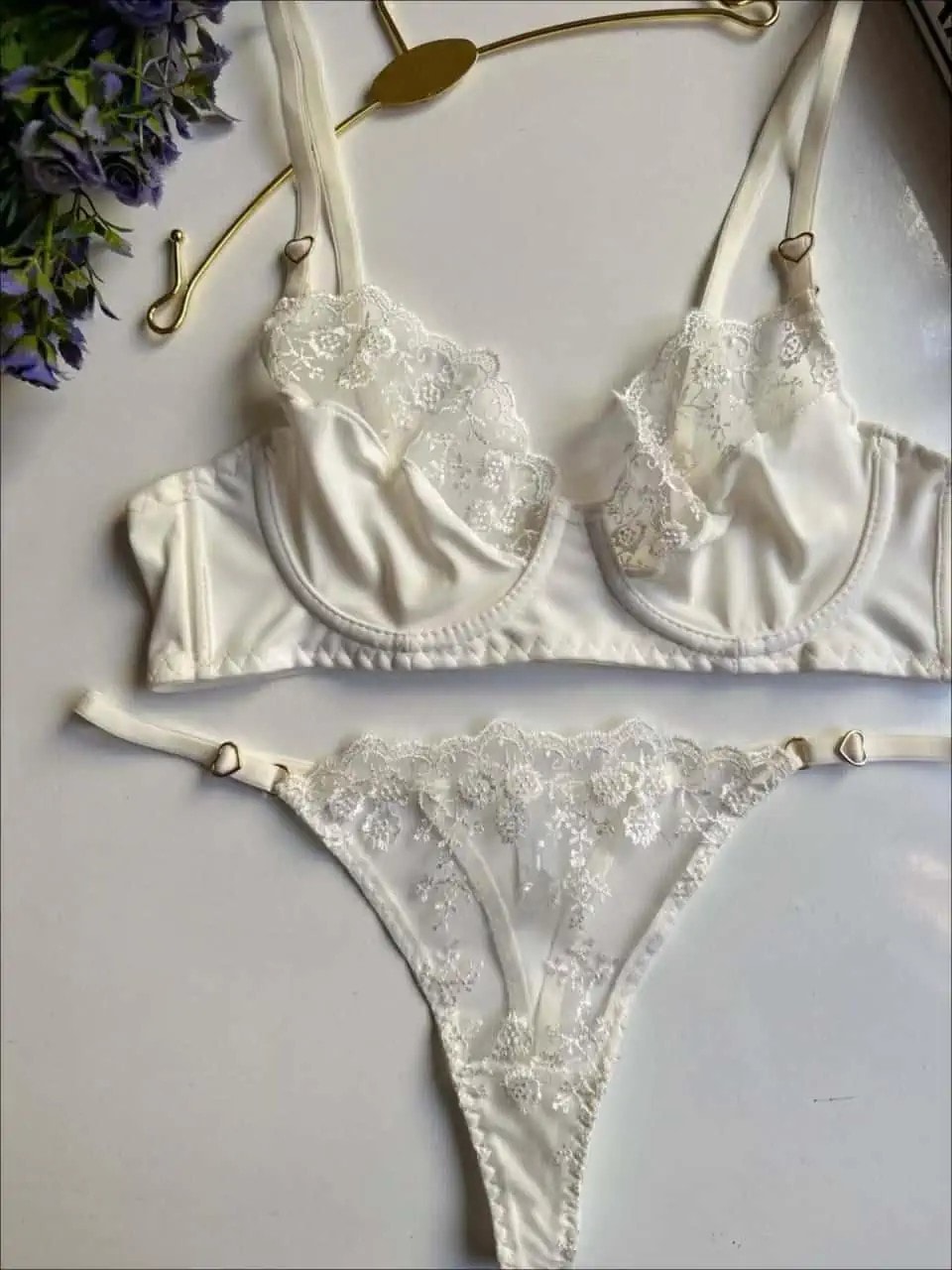 MOONLİT BRODE SET - BEYAZ