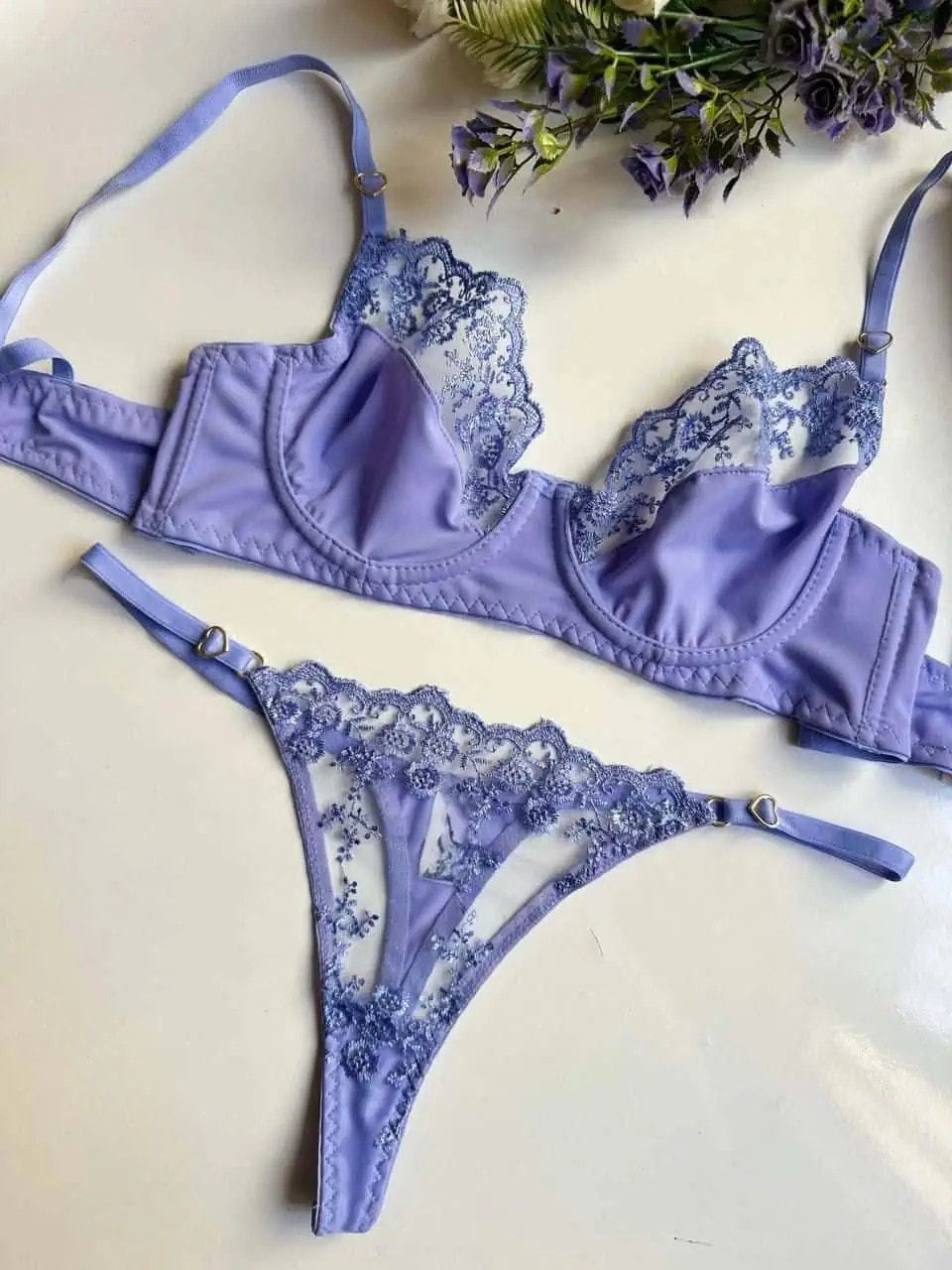 MOONLİT BRODE SET - LİLA