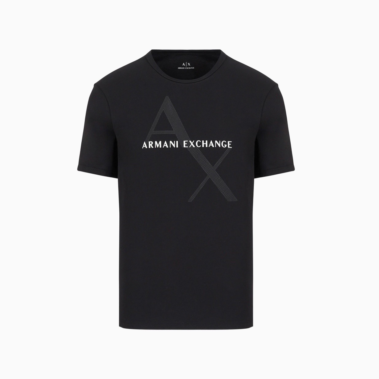 AX Yaz ve Gölge Desenli Siyah T-Shirt