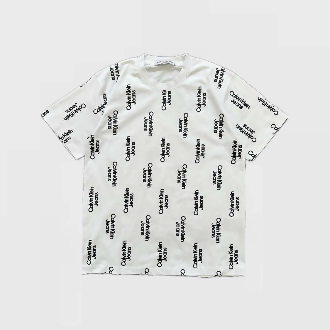 Stacked Logo Aop T-Shirt - Beyaz