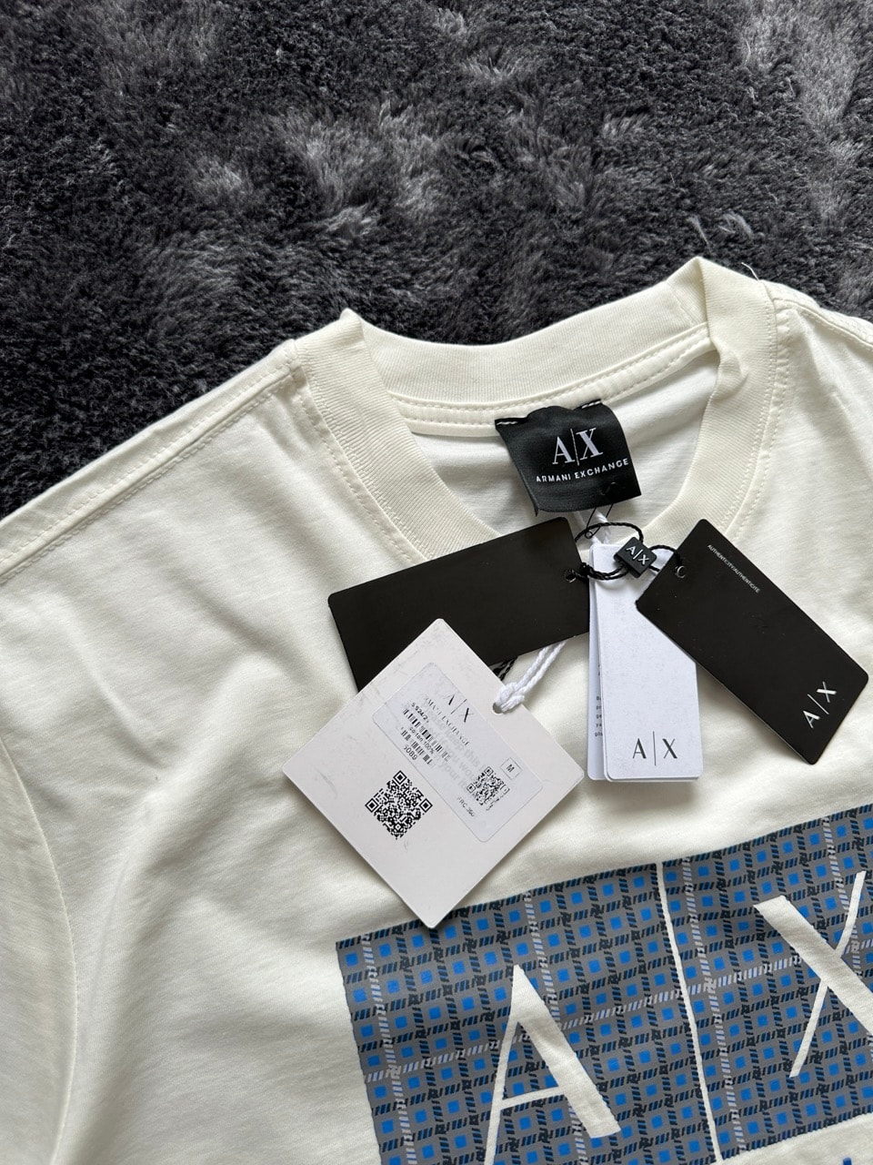 Blue AX Logo Cotton T-Shirt