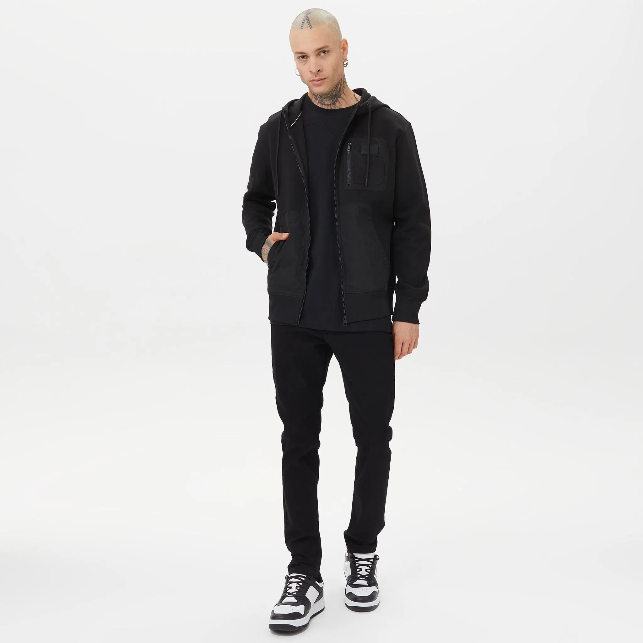 CK Jeans Mix Media Zip Ceket