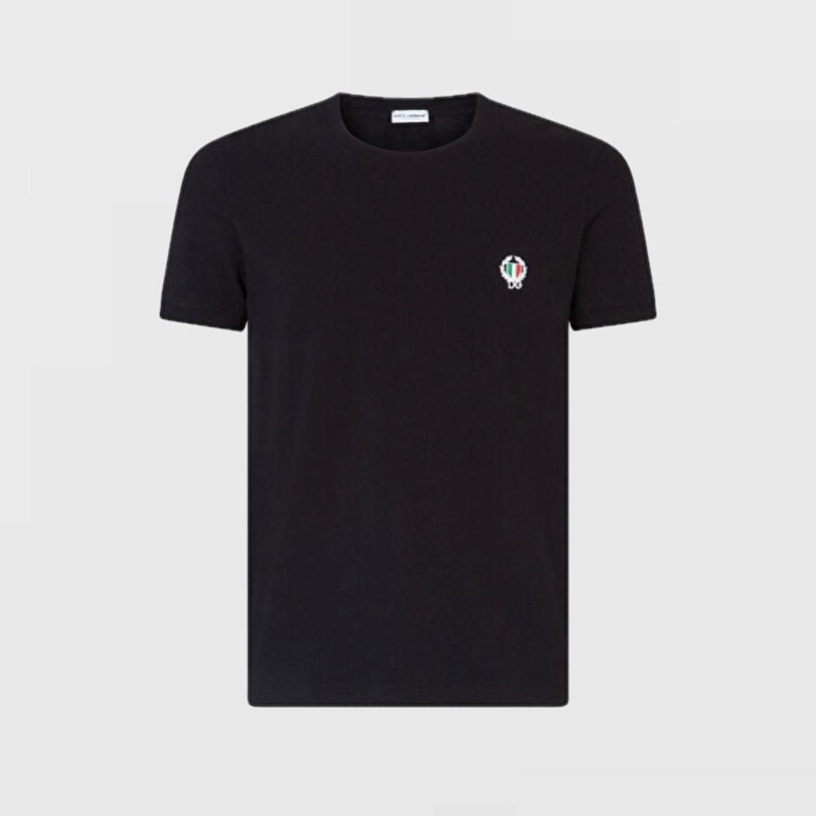 DG Italy Logo Cotton T-Shirt - Siyah