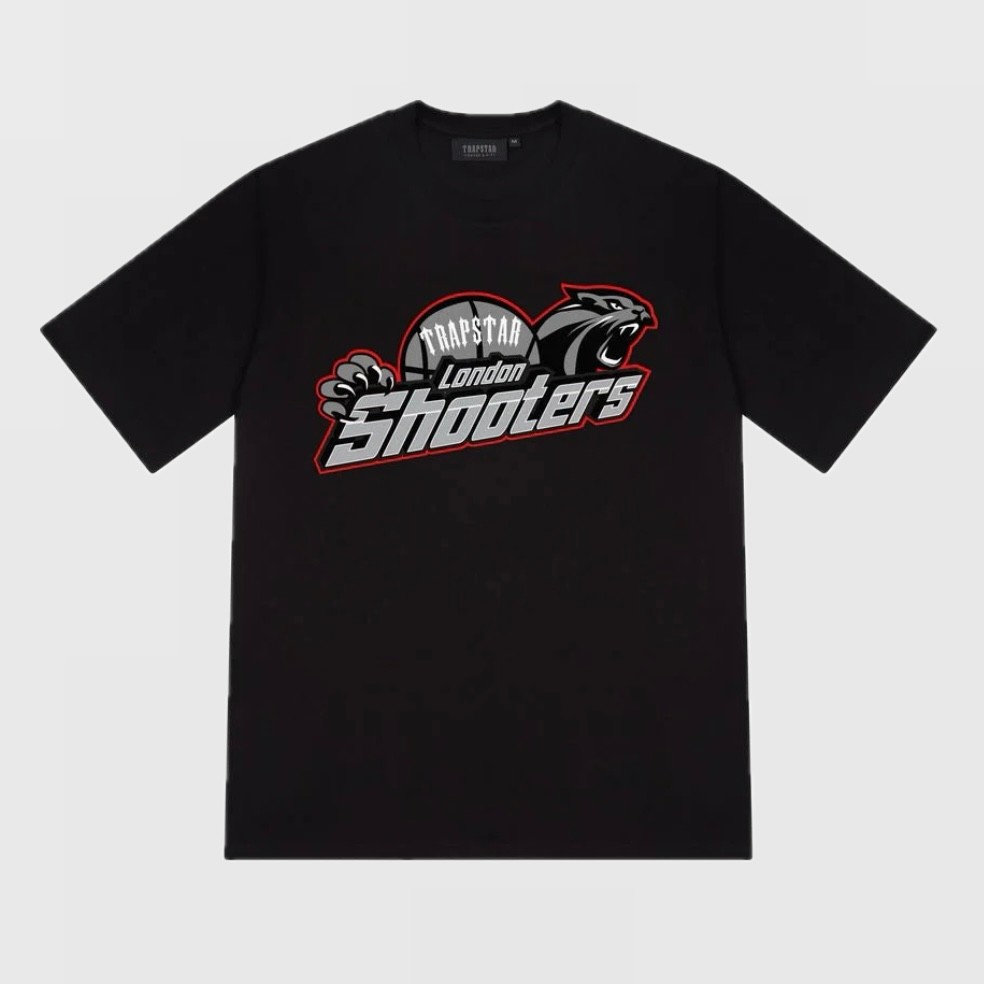 Shooters Tee Cotton T-Shirt - Siyah/Kırmızı