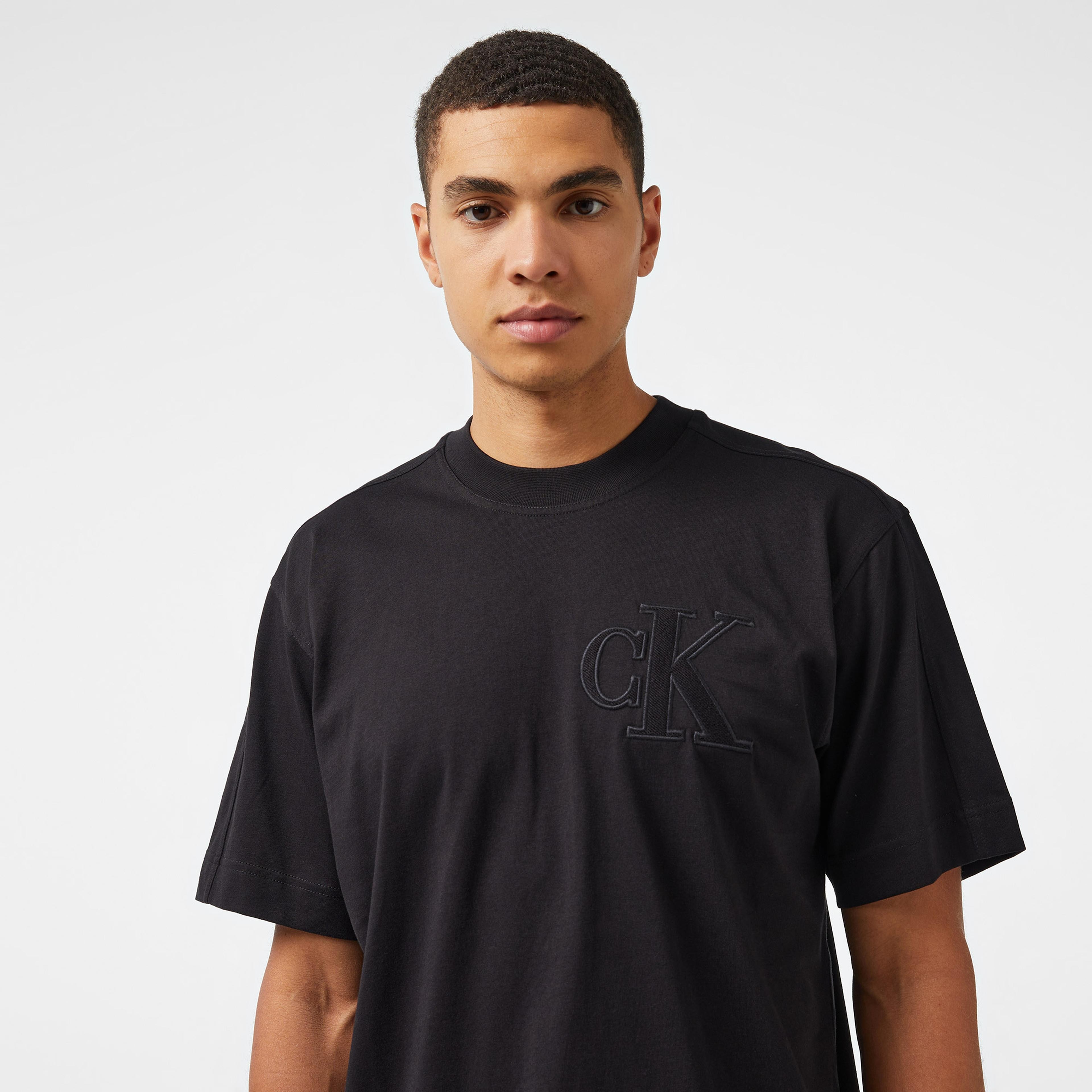 CK Jeans Applique Erkek Siyah T-Shirt