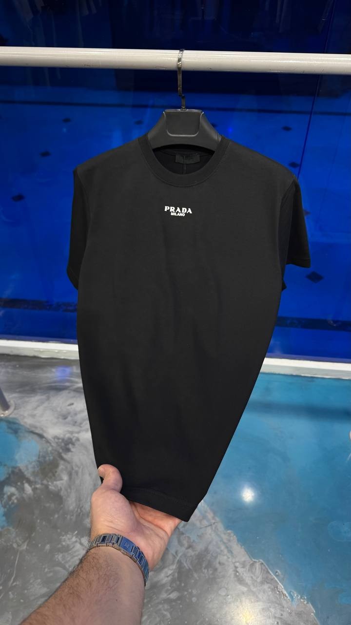 Siyah Streç Pamuklu T-shirt