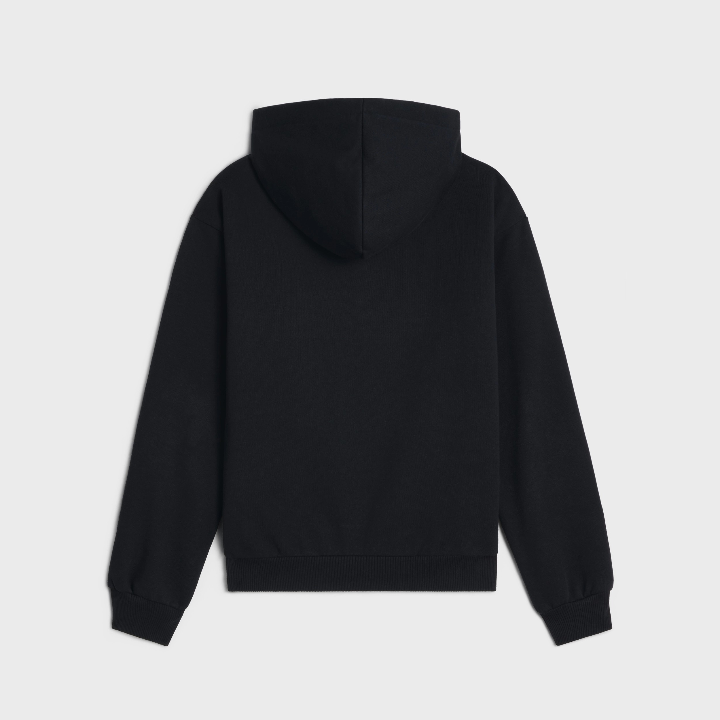 Loose Hoodie In Cotton Fleece Black/White