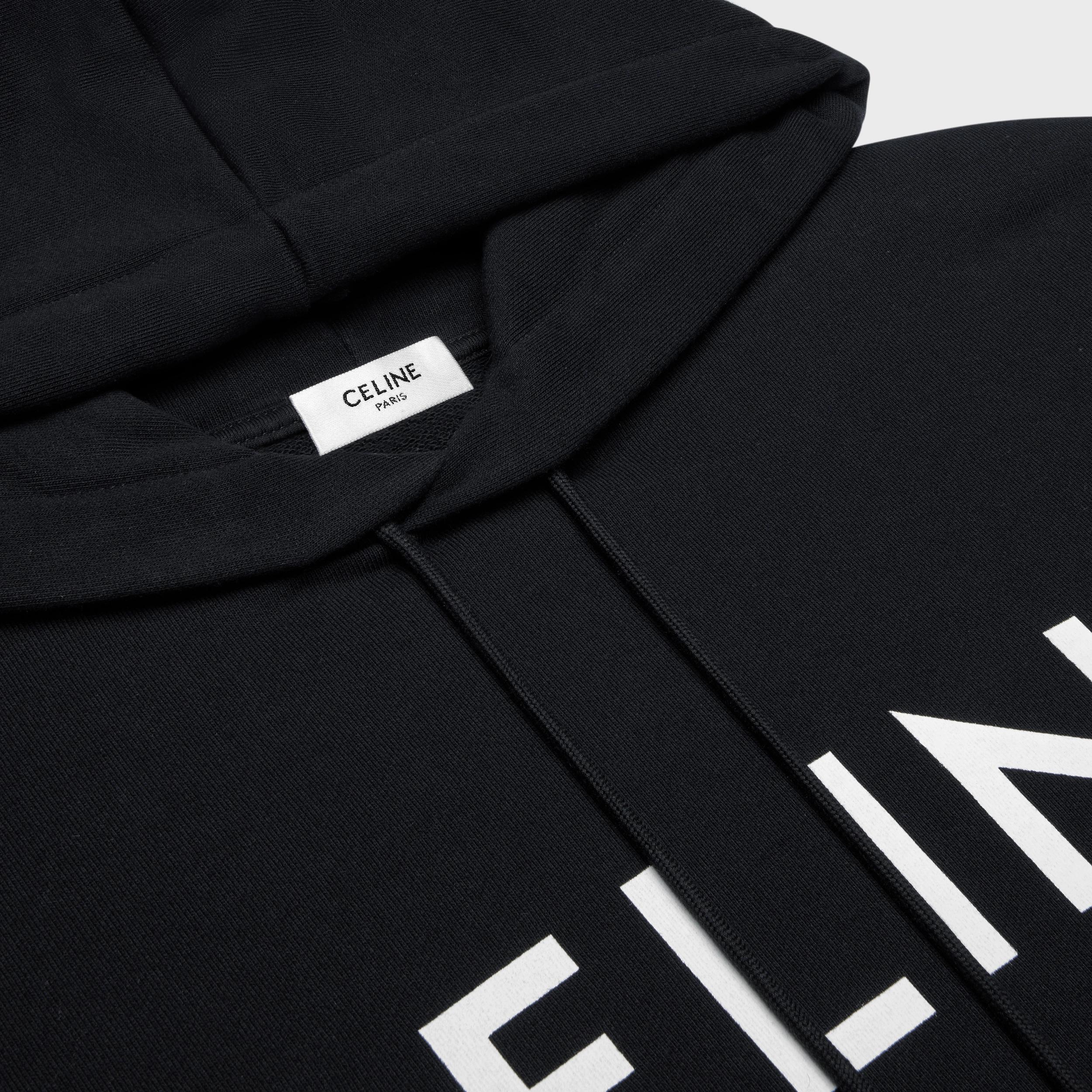 Loose Hoodie In Cotton Fleece Black/White