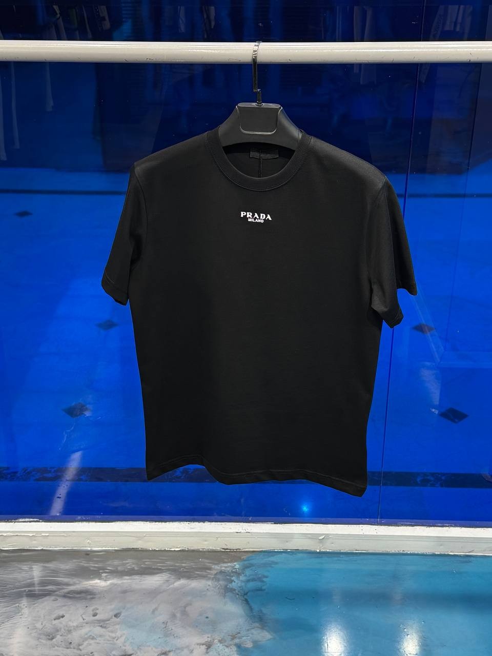 Siyah Streç Pamuklu T-shirt